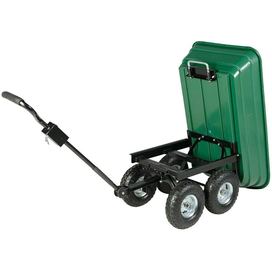 Anhänger mit grüner kippbarer Kunststofftonne - 5