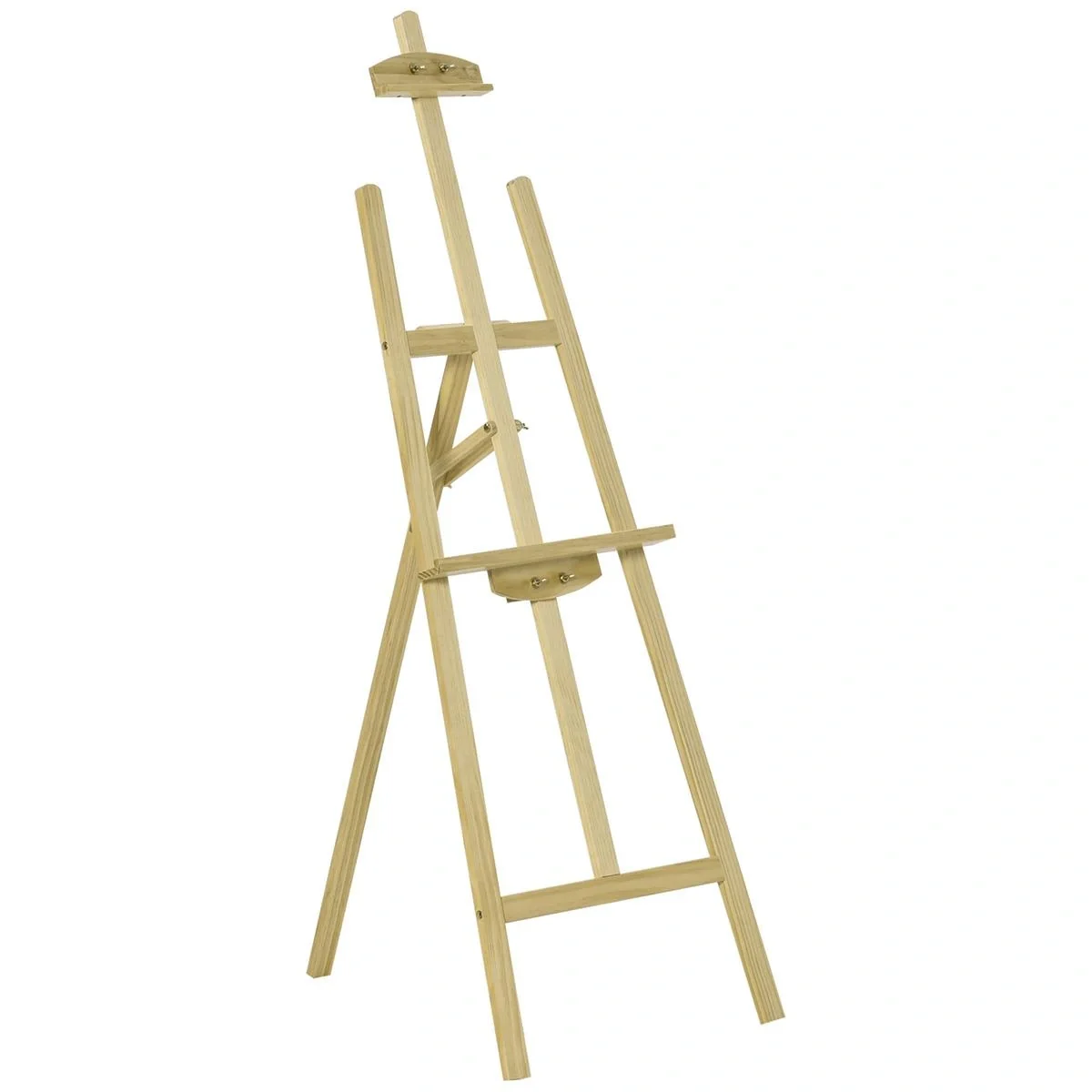 Staffelei Keilrahmen Atelierstaffelei 90° einstellbar mit Halterung Kiefernholz Natur 51,5 x 71,5 x 134,5 cm - 3