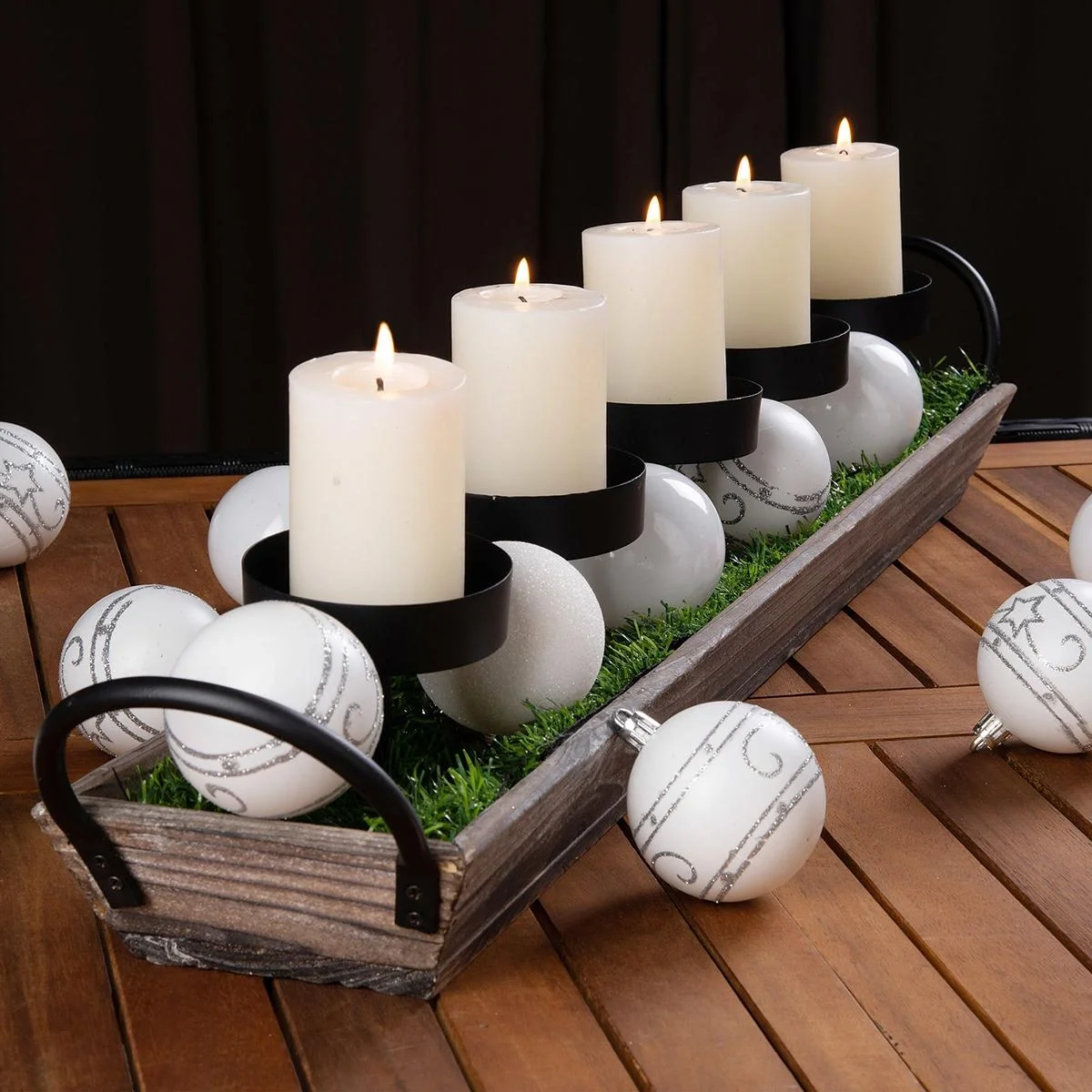 Kugeln - Christbaumbeleuchtung - Christbaumschmuck - 24er Set Weiß - 4
