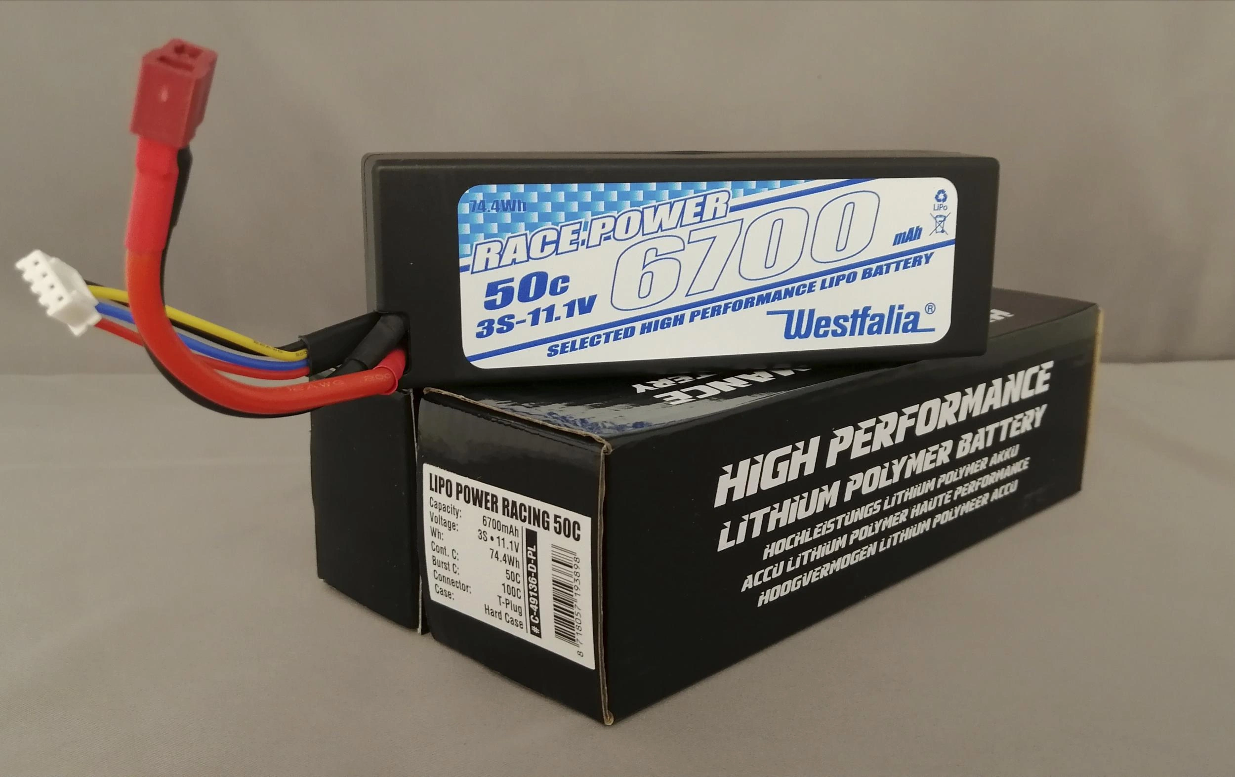 Power Racing 50C - 6700Mah - 3S - 11,1V - T-PLUG - Hard Case - 1