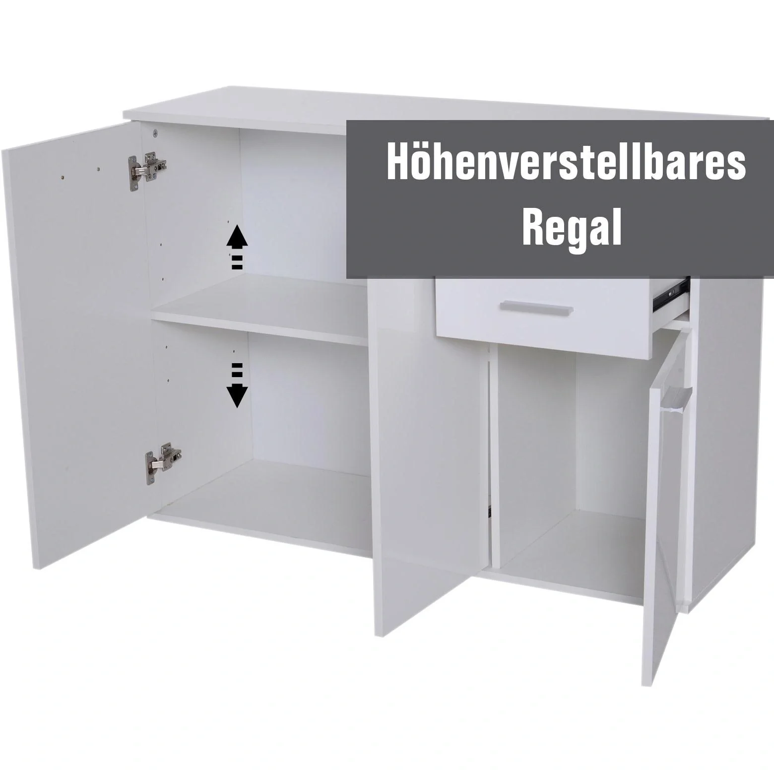 Kommode Standschrank Sideboard Schubladenkommode Beistellschrank verstellbar Fach mit 2 Schubladen 106 x 35 x 76 cm - 8