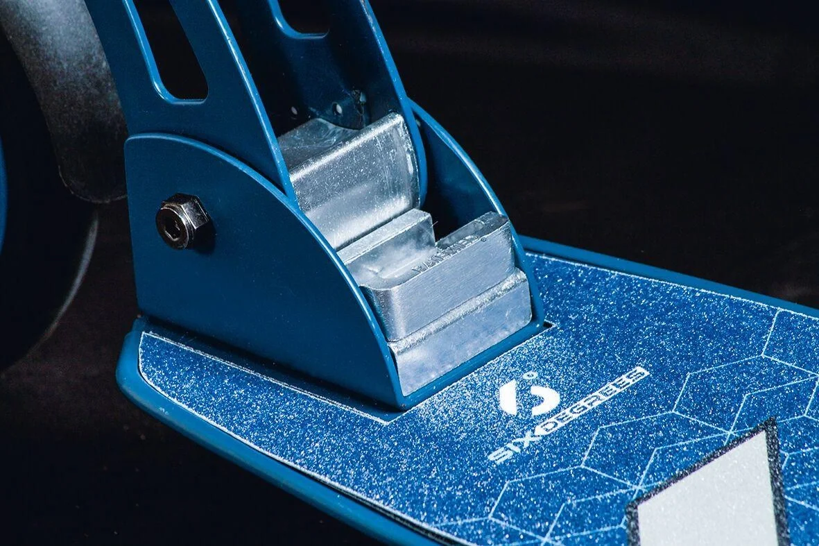 Aluminium Scooter mit Klappmechanismus und Ständer, 205 mm, ABEC 7, höhenverstellbar, blau - 6