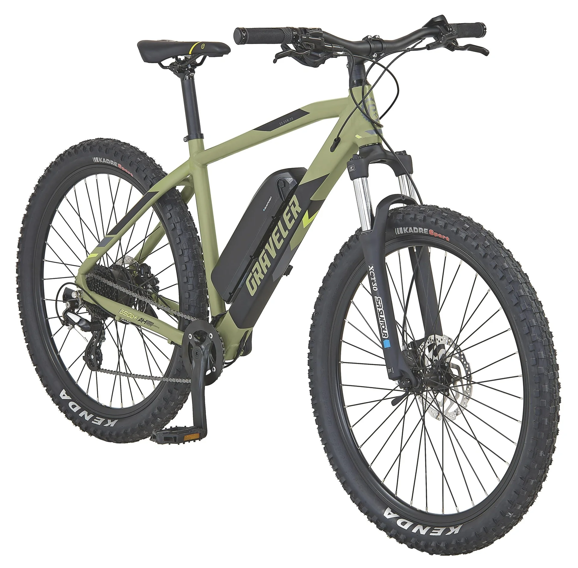 Unisex E-Bike MTB 27,5 Zoll, Rahmengröße 48 cm, 8-Gang Kettenschaltung, olivgrün matt, GRAVELER 22.ESM.20 - 5