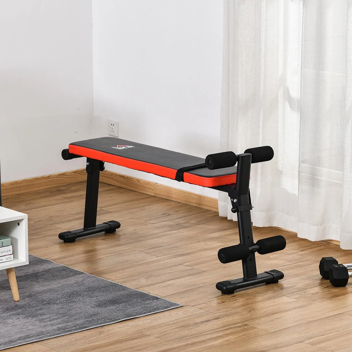 einstellbare Beinplatzierungen Übung faltbares Trainingsgerät für Zuhause Büro und Fitnessstudio Stahl PU Schwarz+Rot 12 - 4