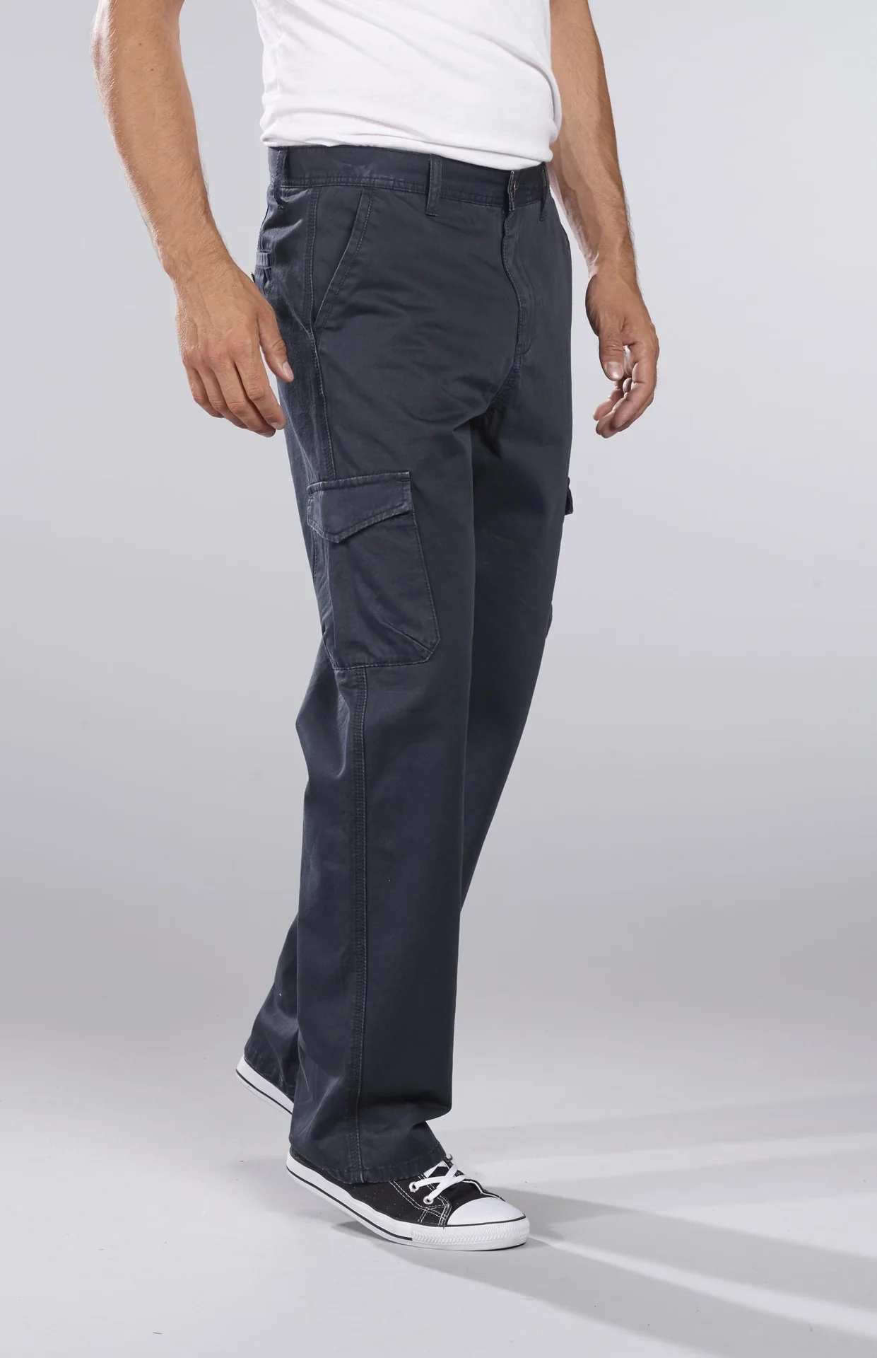 Cargohose aus Baumwolltwill, Farbe blau/grau, Gr.60 - 10