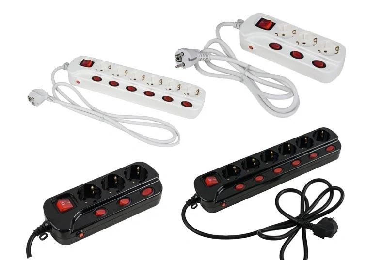 Steckdosenleiste mit 1,5 Meter Anschlusskabel - 6-fach, schwarz - 3