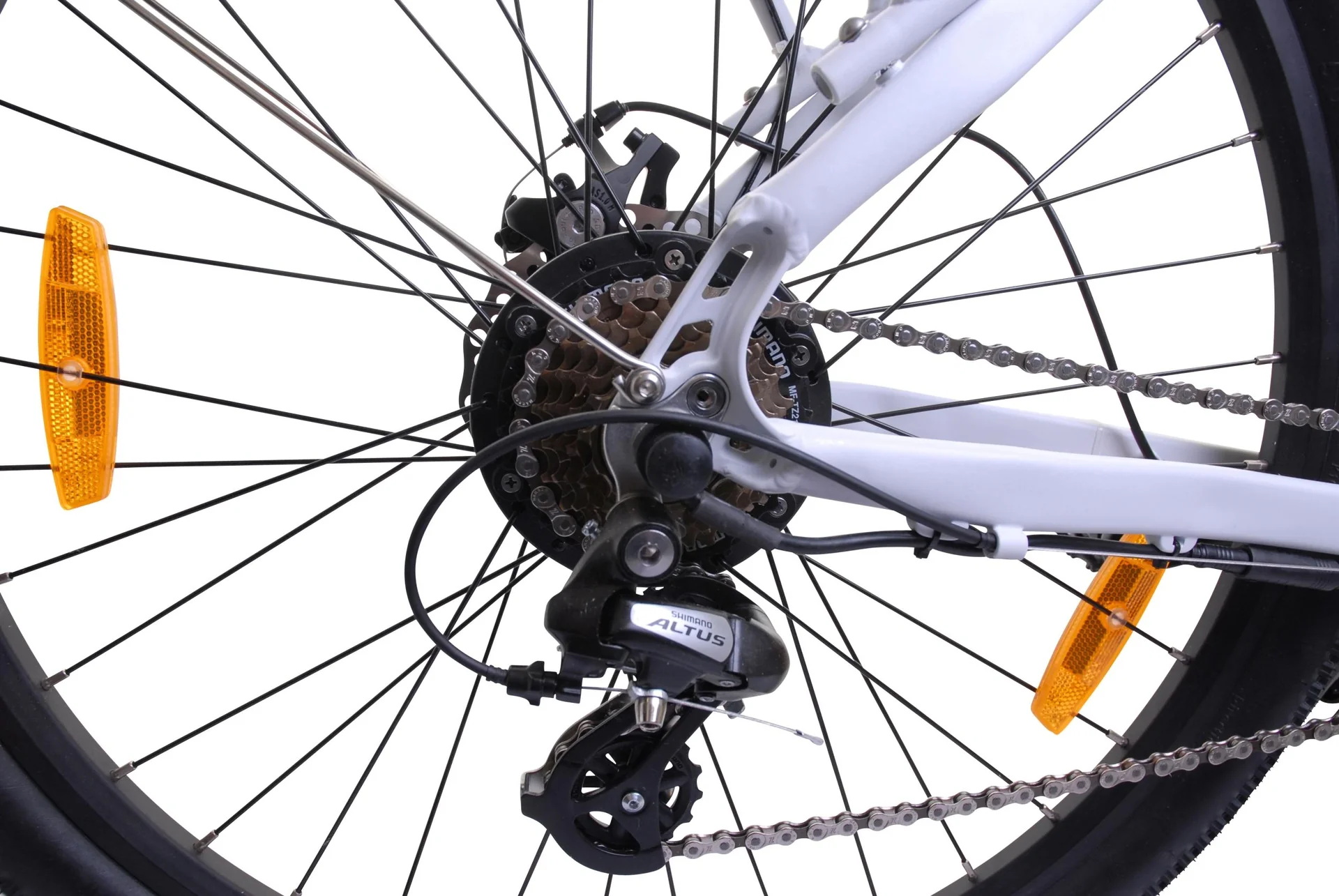 Damen Alu Elektro Trekking-Bike, 27,5 Zoll, Rahmenhöhe 44 cm, 21-Gang Kettenschaltung, weiß, " Voga Bianco " - 9