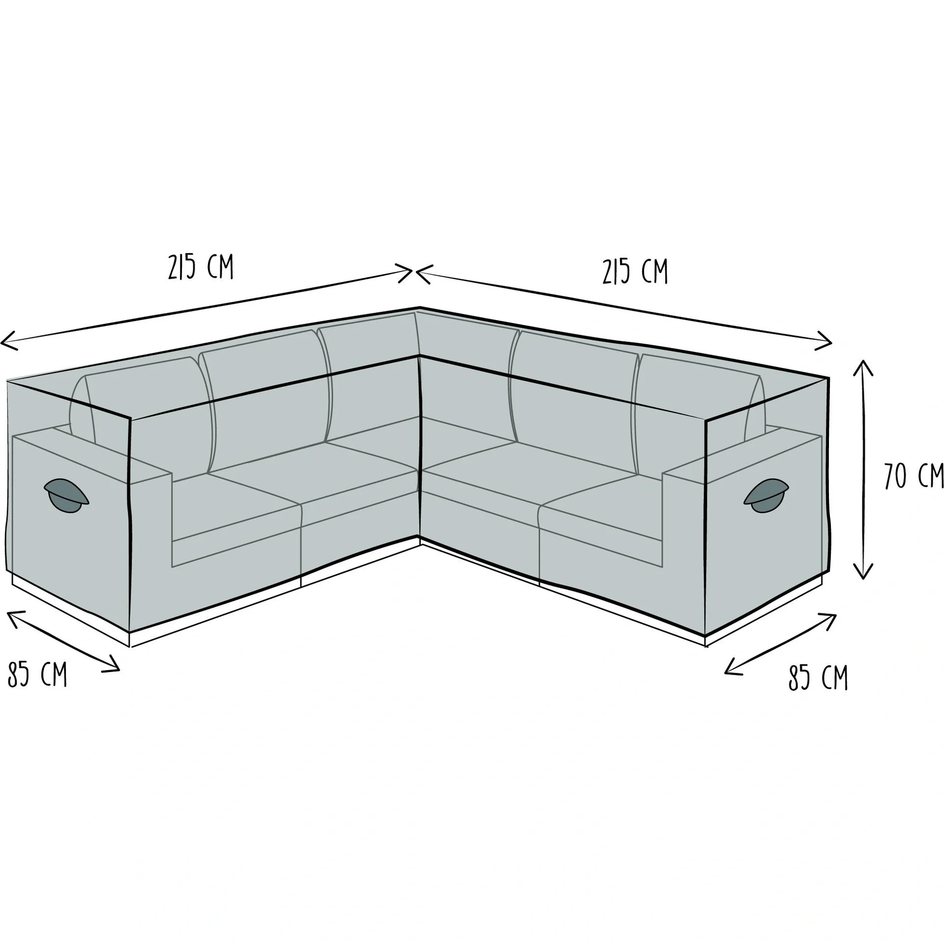 schutzhülle für l-förmiges lounge-set - 215 cm - 1