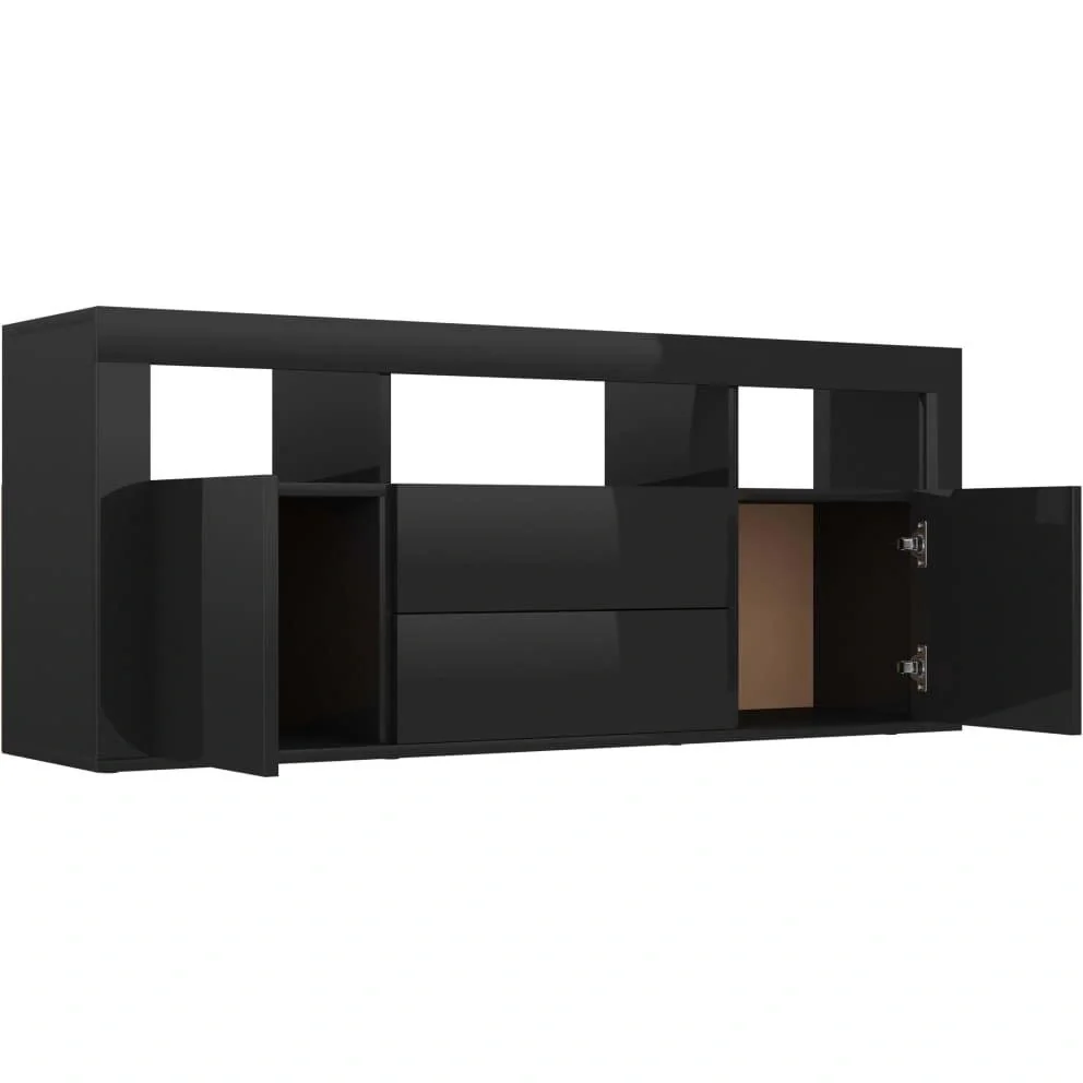 TV-Schrank 120x30x50 cm Spanplatte Hochglanz schwarz - 6