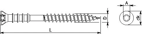 Justierschrauben TX Senkkopf Holz/Holz verzinkt 6x80mm TX25 100 Stück - 3