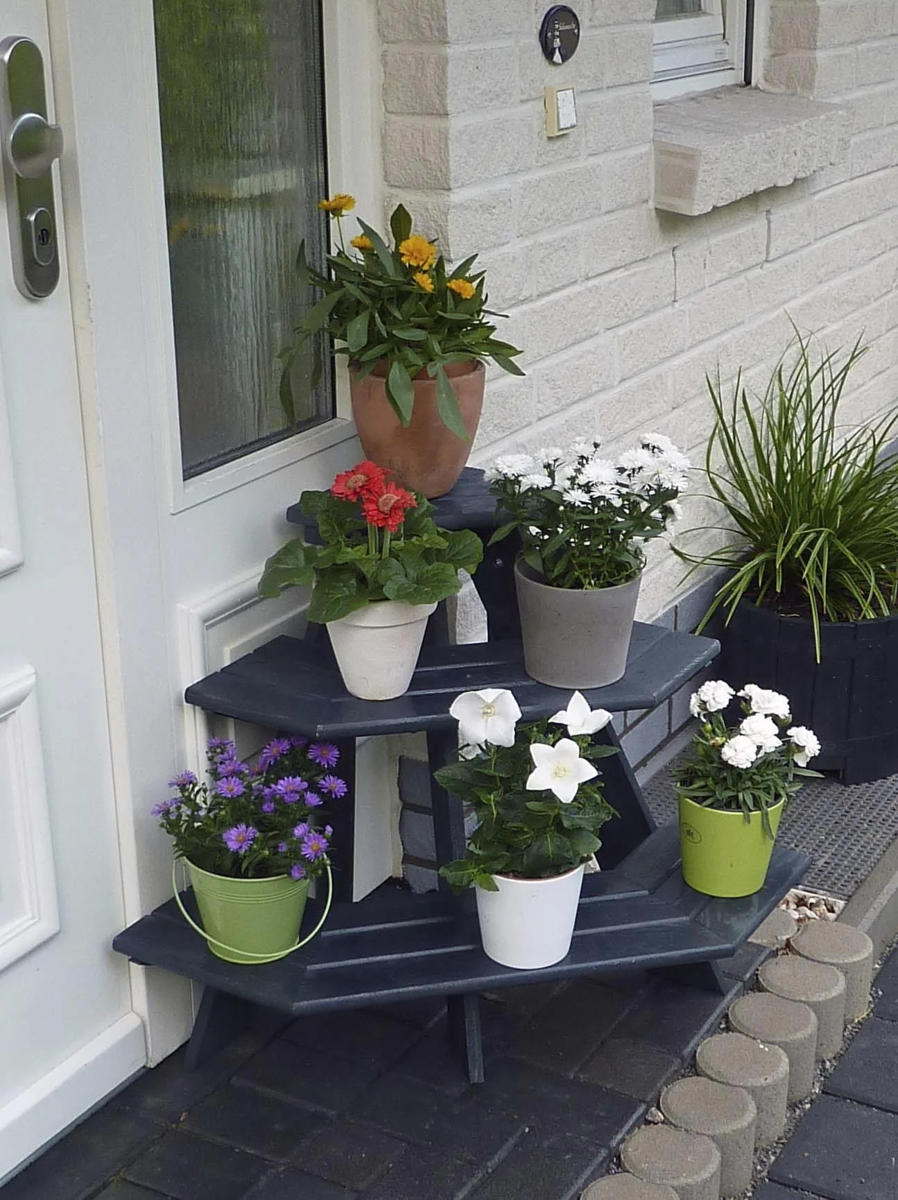 Blumentreppe "Anja" Eckelement anthrazit - 1