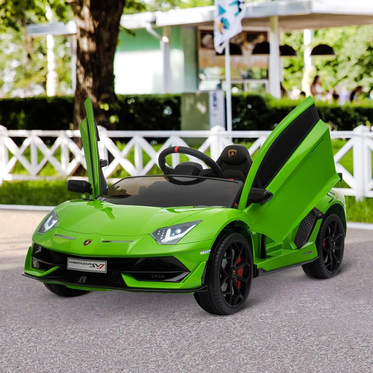 Elektroauto Lamborghini SVJ lizenziert Kinderfahrzeug Kinderauto für 3-8 Jahre mit Fernsteuerung MP3/USB Licht Musik Kun - 4