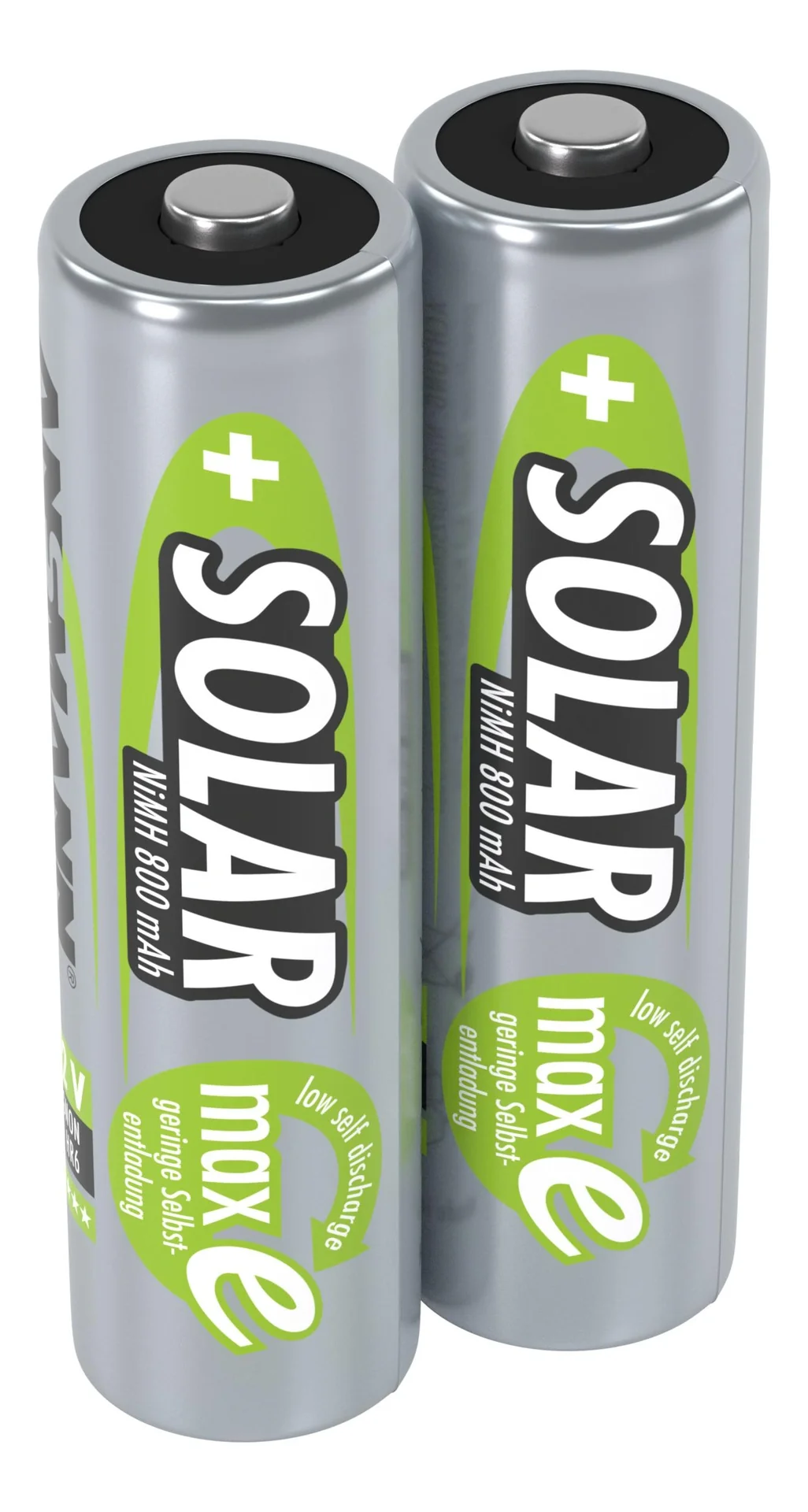 Solar NiMH Mignon (AA) Akku mit 800 mAh und maxE Technologie - 2 Stück - 2