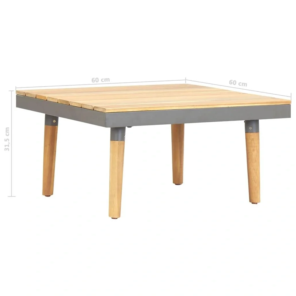 Gartentisch 60x60x31,5 cm Akazienholz massiv - 5