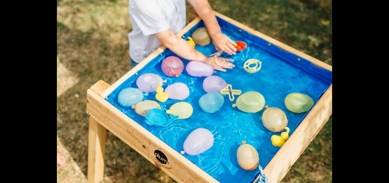 Sand- und Wassertisch Build and Splash, Outdoor-Spieltisch für Kinder aus Holz, natur - 5