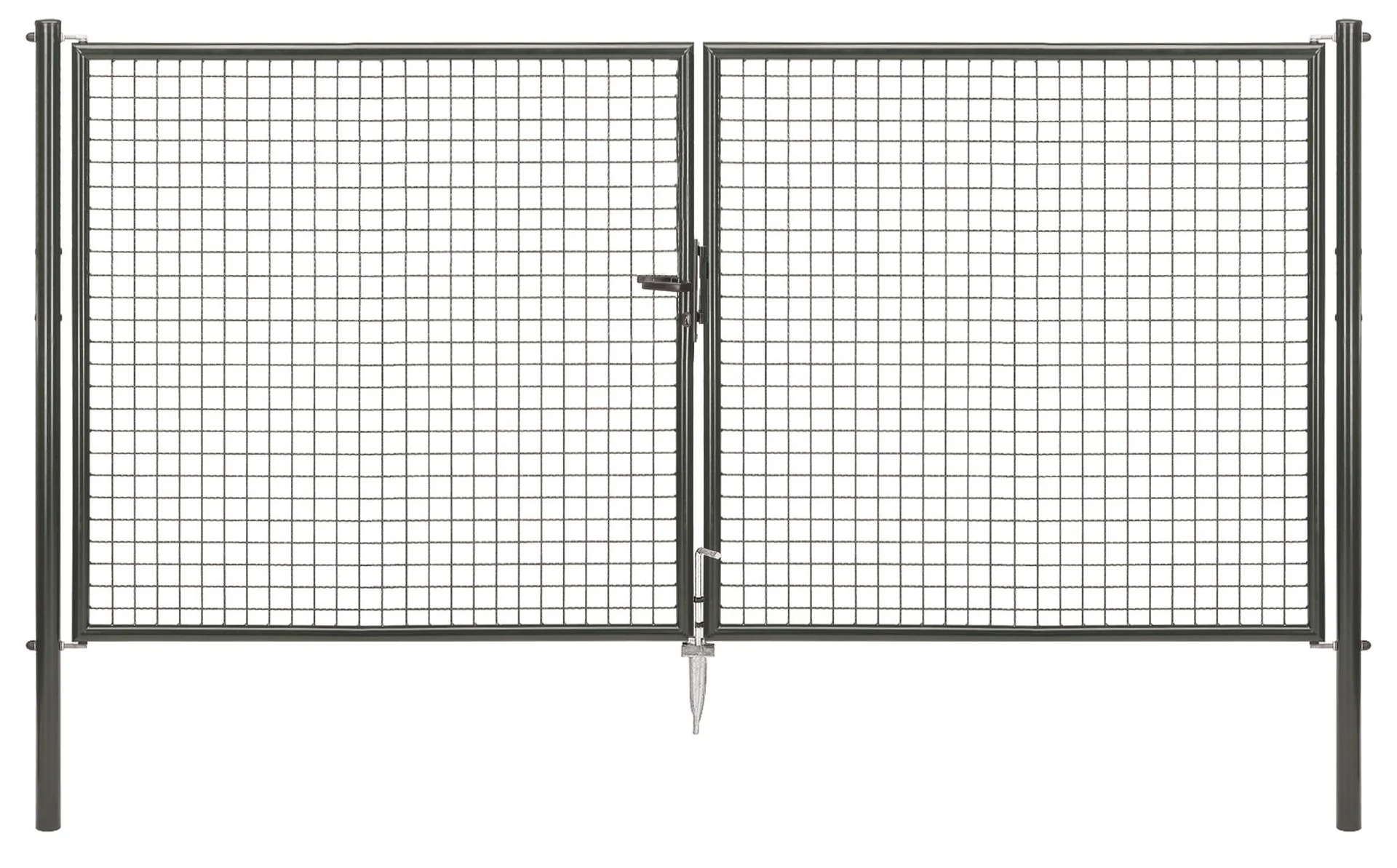 Doppeltor-Set Wellengitter inkl. Pfosten 3 x 1,5 m anthrazit - 2
