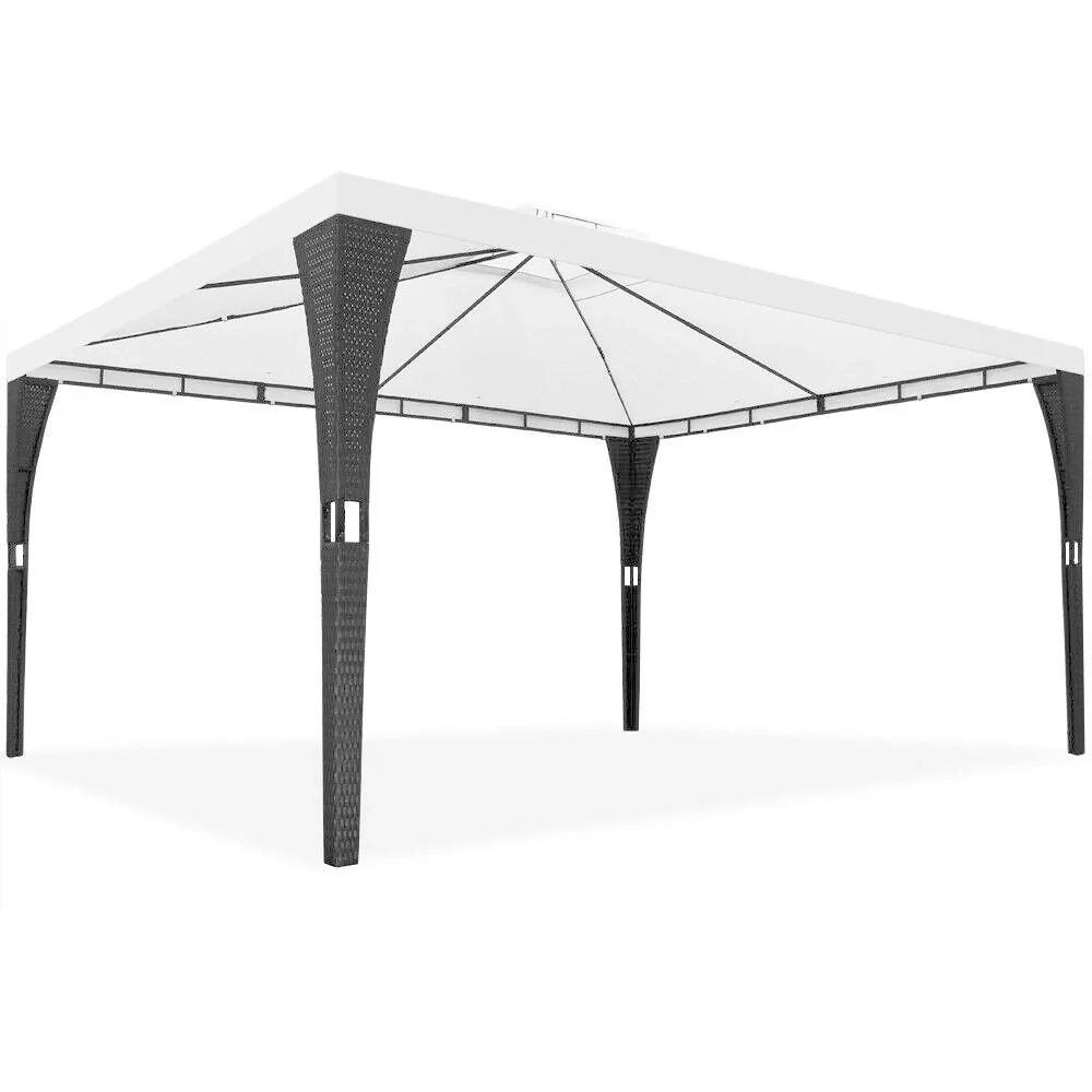 Pavillon schwarz/cremeweiß 3 x 4m - 1