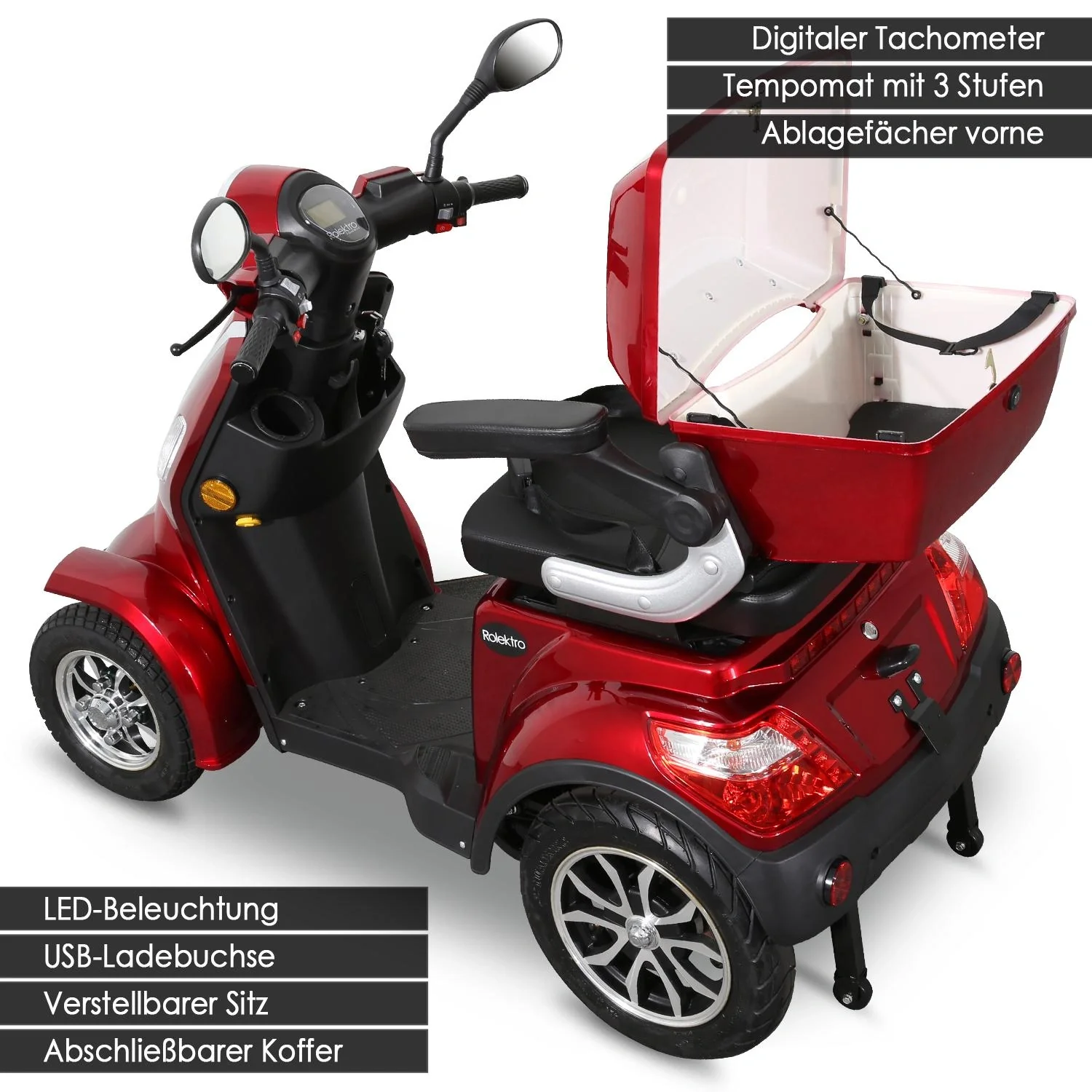 E-Quad 25 V. 2 rot - 1.000 Watt + Straßenverkehrszulassung - 10