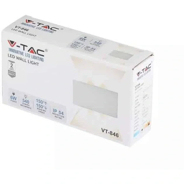 VT-846 LED-Wandleuchte oben / unten - 5W - 630 Lm - 3000K - Weiß - 8