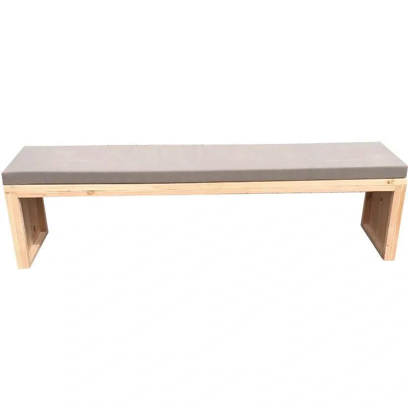 Gartenbank Douglas Holz 180 cm inkl. Wasser- und schmutzabweisendem Kissen Taupe - 1