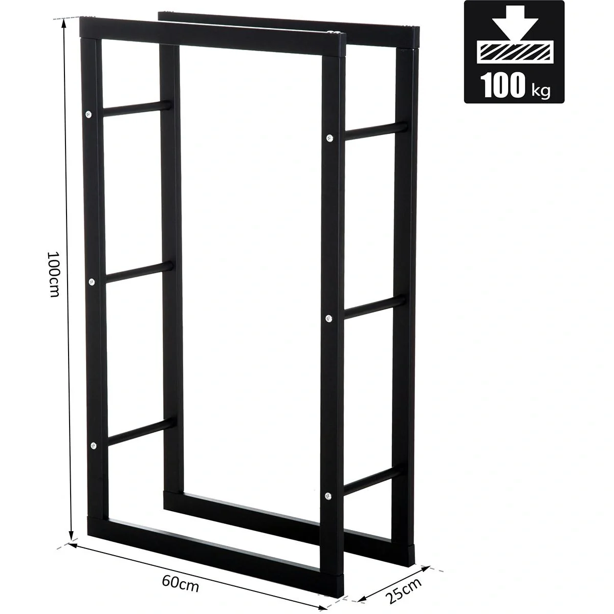 Kaminholzständer schwarz - 1