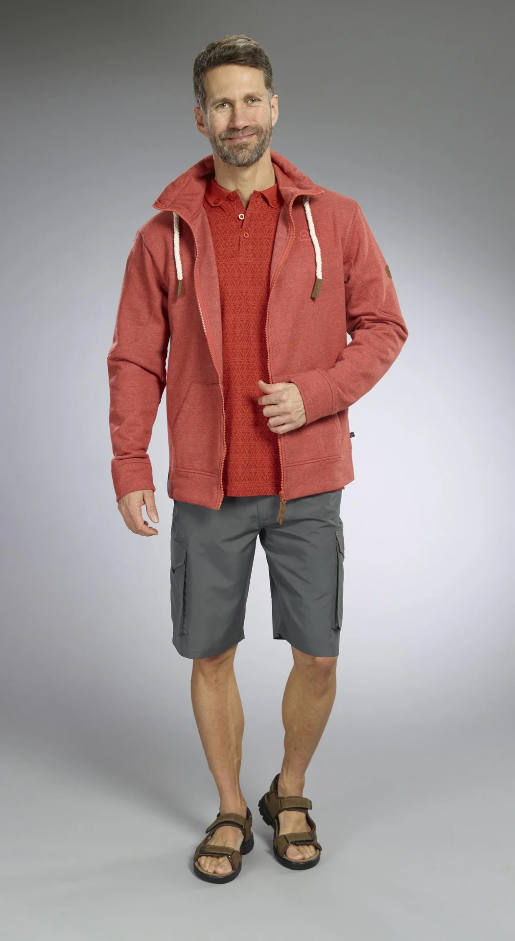 Sweatjacke, Farbe rot, Gr.M - 7