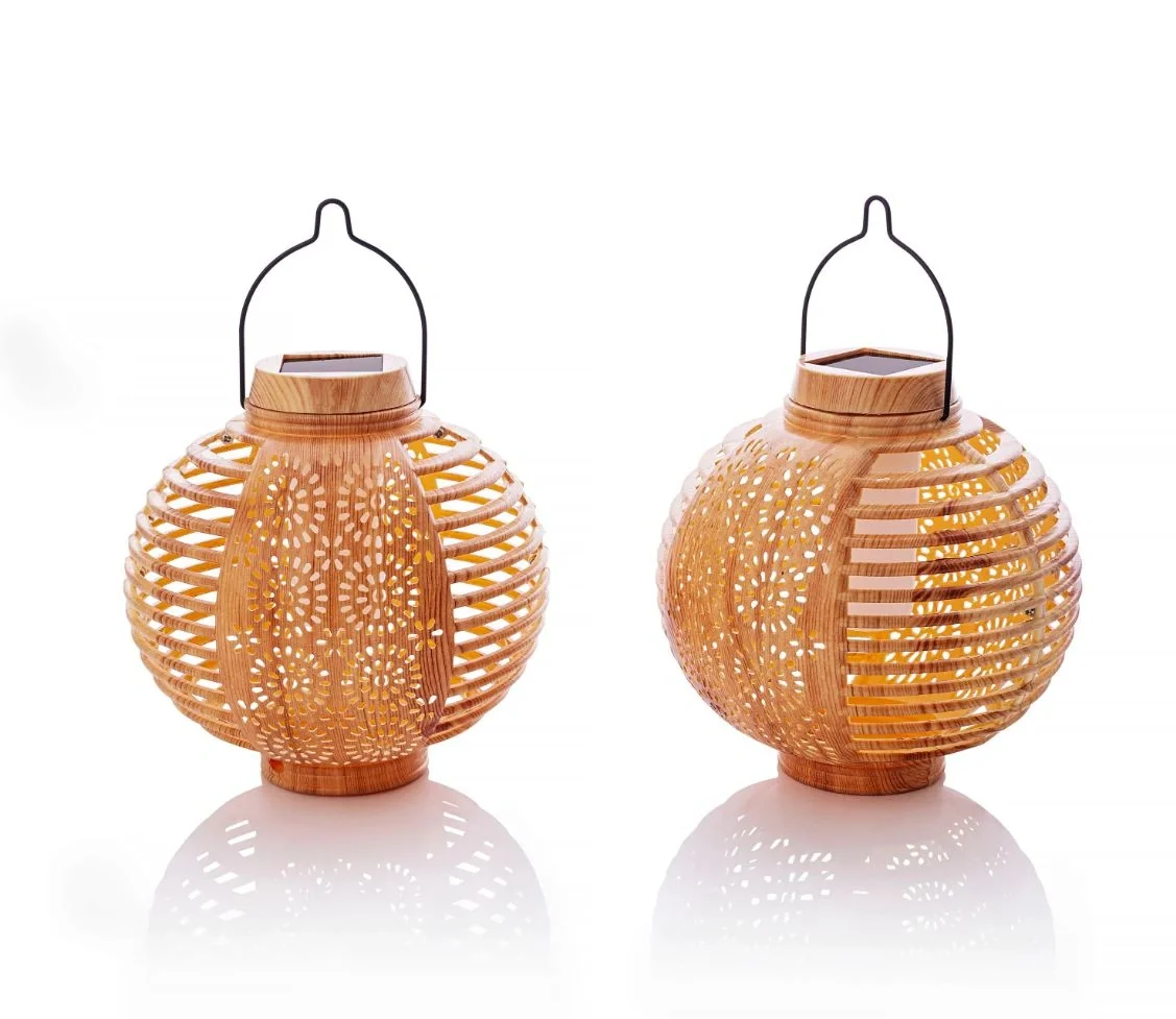 Solar-Laternen "Flame" Bambus, 2er-Set - 2