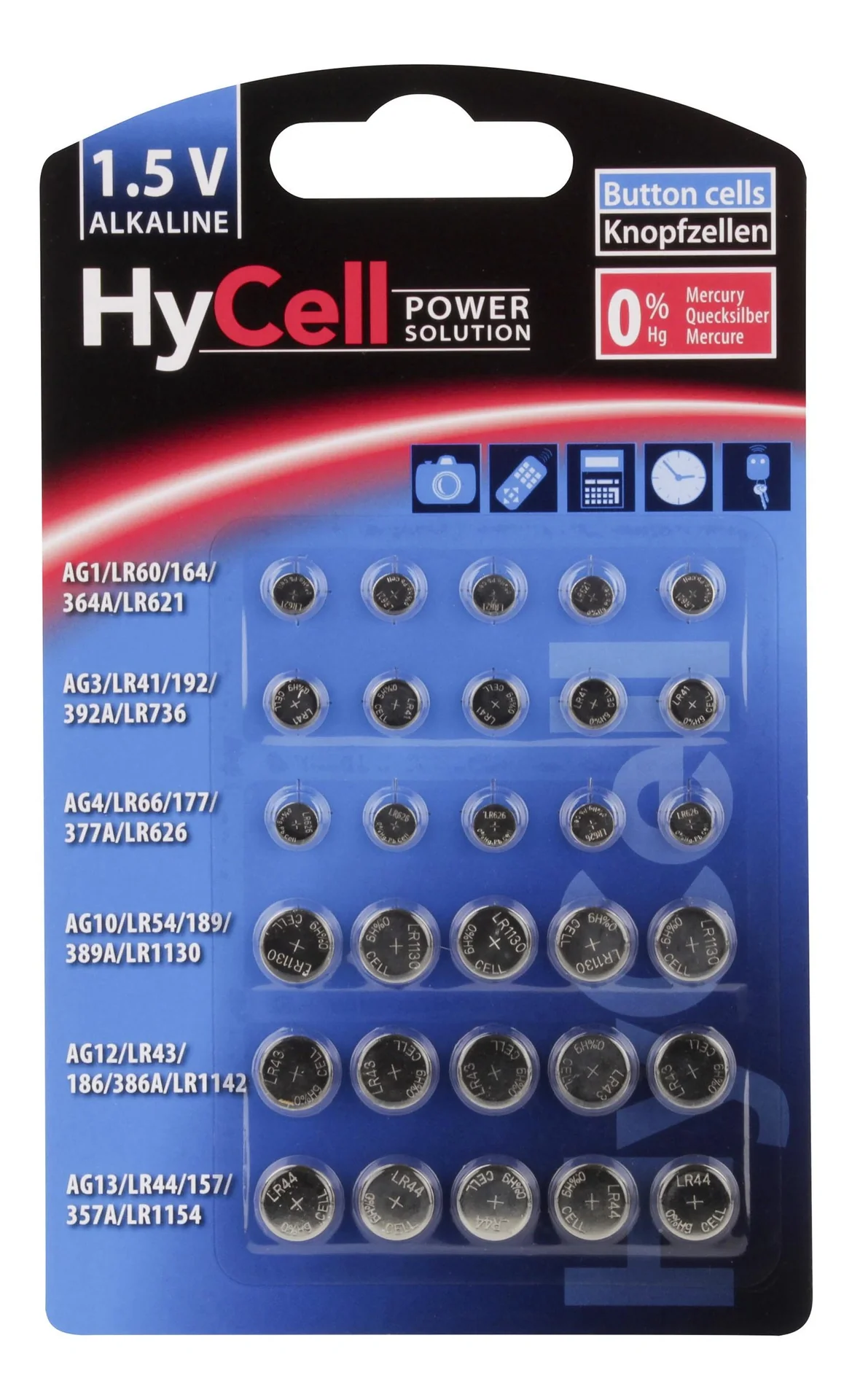 Alkaline Knopfzellen Sortiment 30-teilig - 1