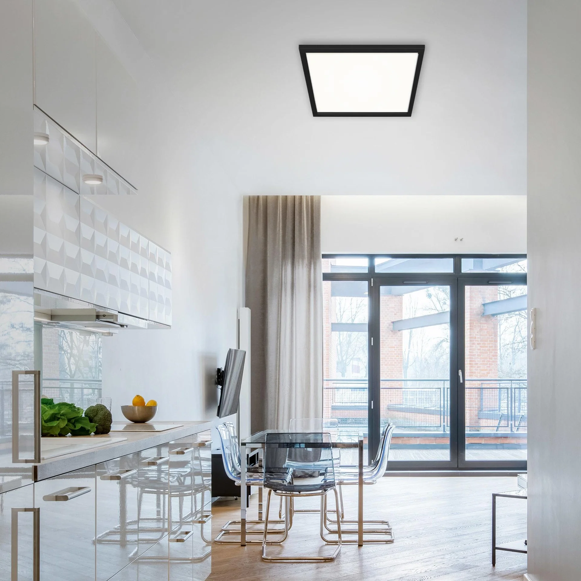 LED Deckenleuchte, viereckig, 44,5 cm CCT, 24 Watt, schwarz - 9