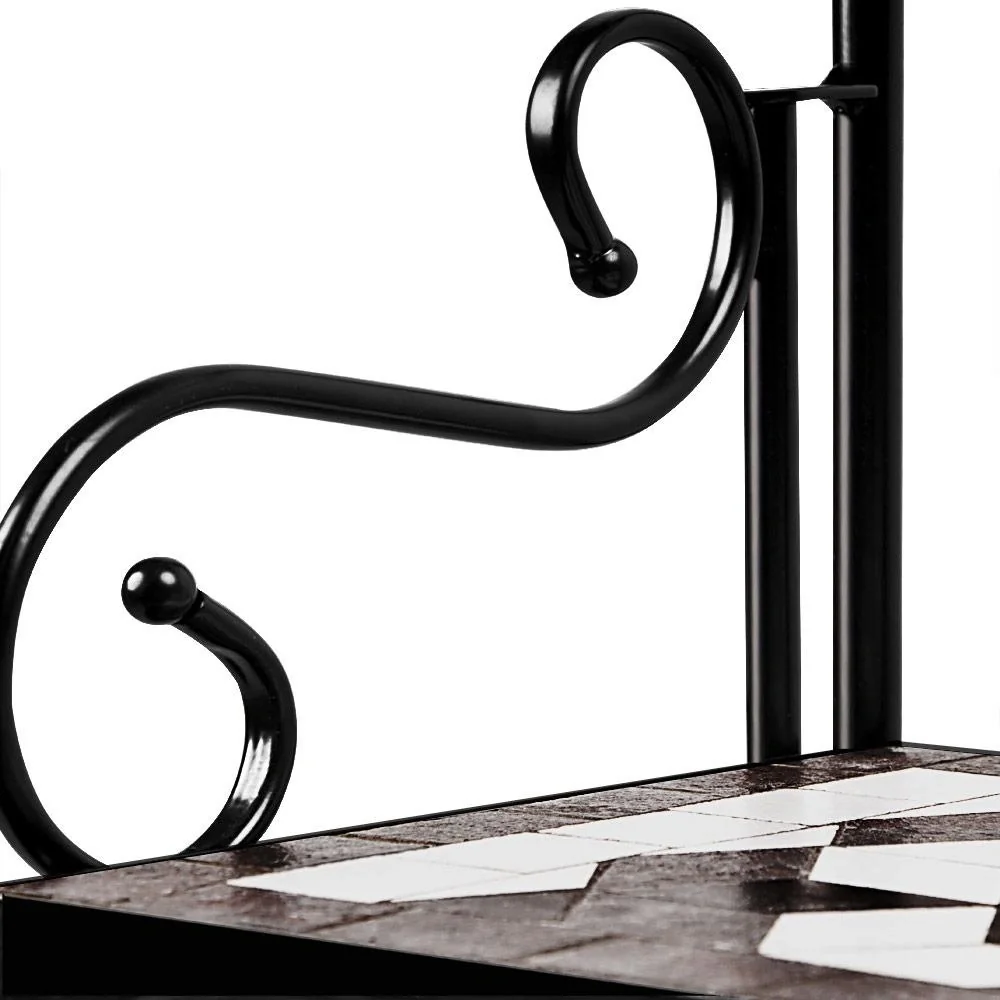 Standtafel Mosaik - 58 x 30 x 115 cm schwarz - 4