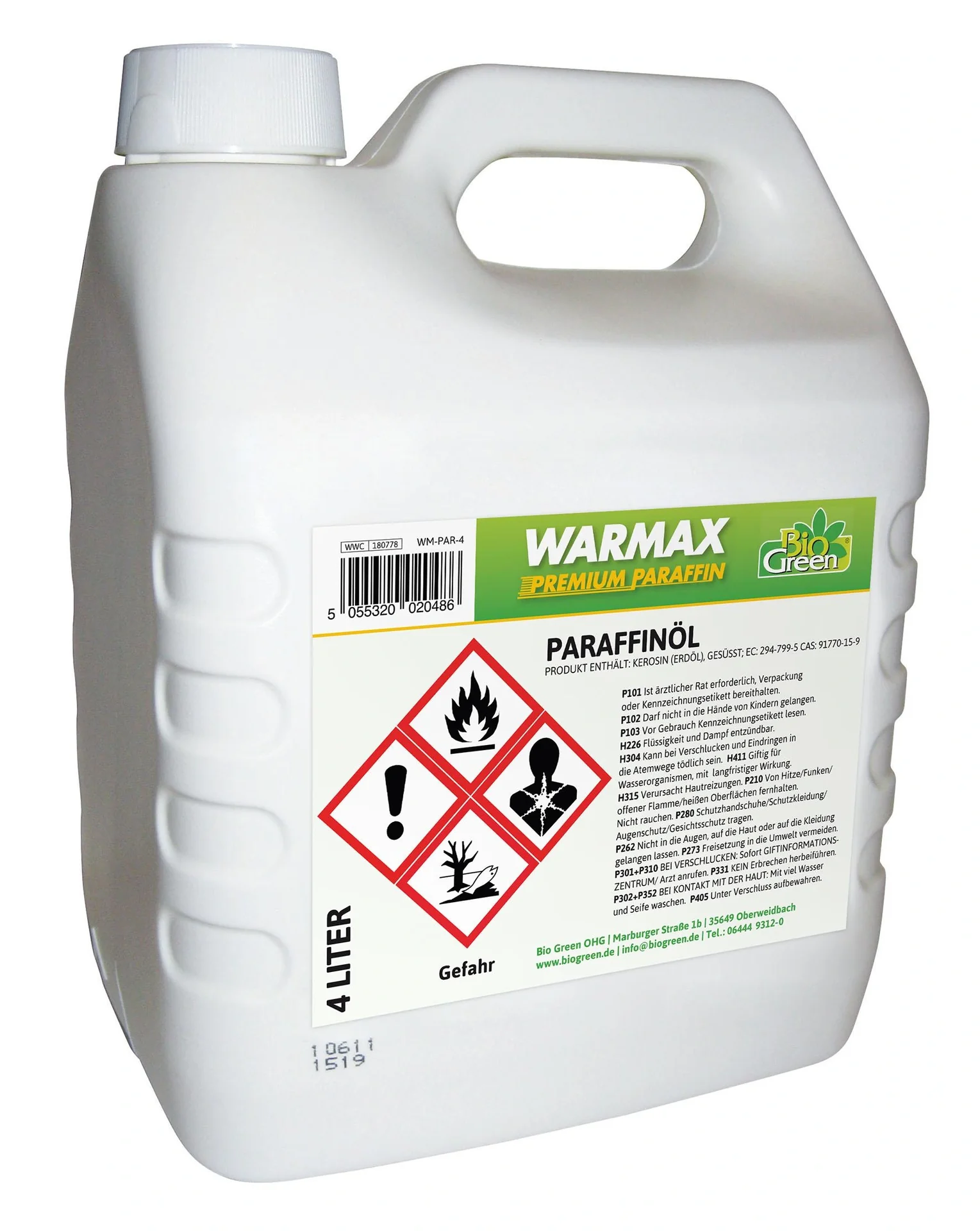 WARMAX Premium Paraffin Öl 4 Liter - für Heizer und Lampen - 1