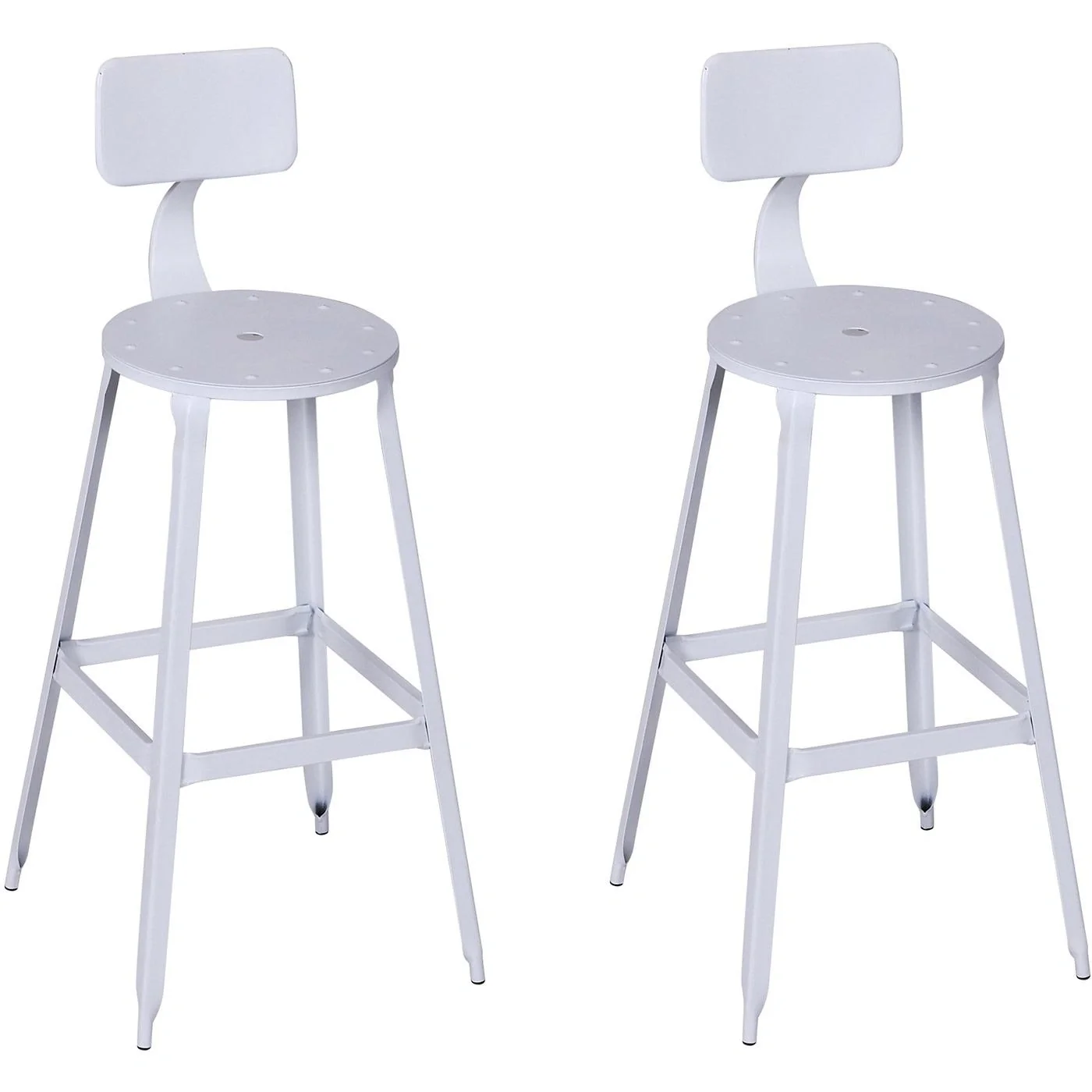2er-Set Barhocker Bistrostuhl Küchenhocker Metallhocker mit Antirutschpads mit Rückenlehne - 4