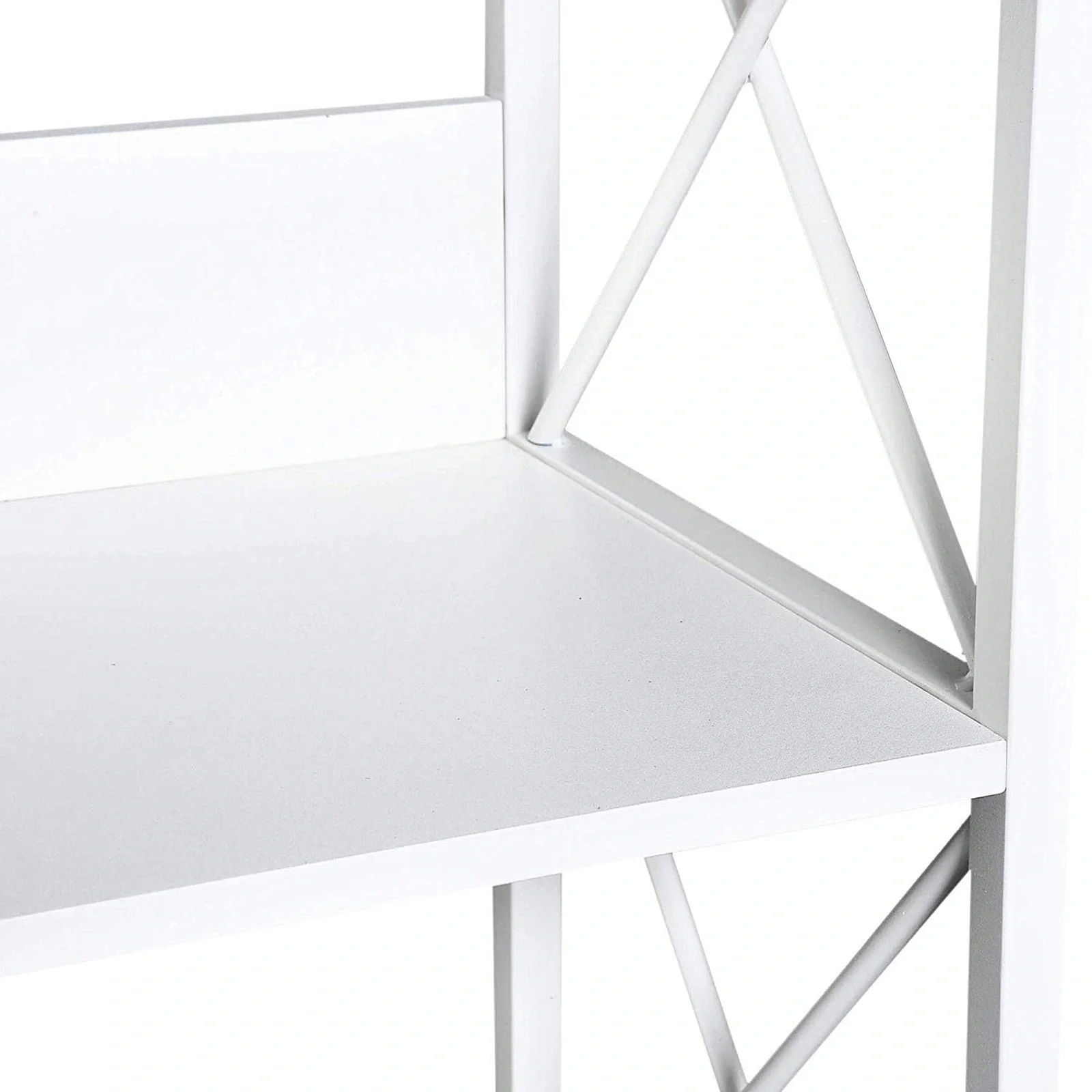 Standregal Bücherregal Aufbewahrungsregal 4 Staufächer Metall Weiß 40 x 35 x 108 cm - 8