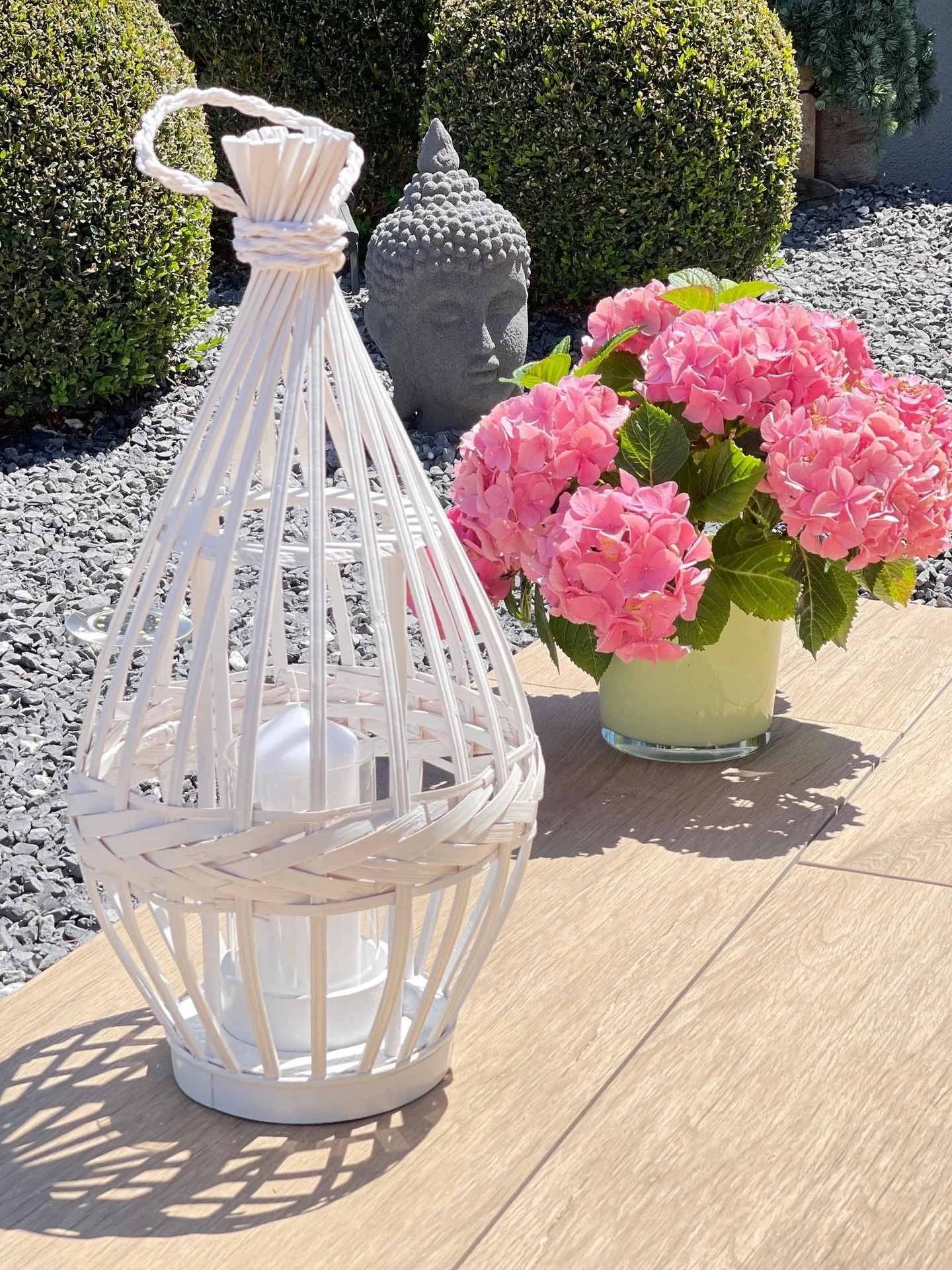 Laterne aus Bambus mit Glaseinsatz - 2