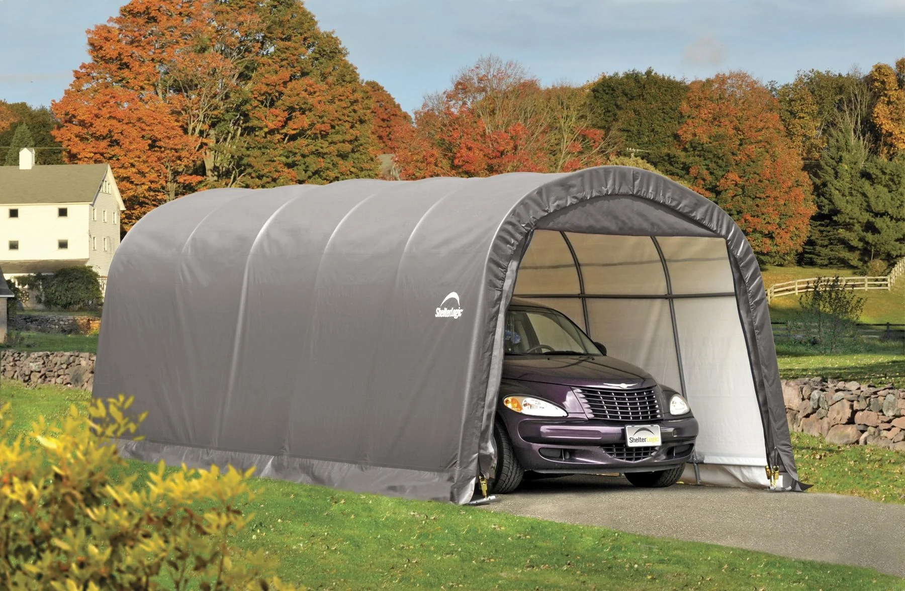 Garage Foliengarage grau 22,57m² 610x370x240 cm Grau - 8