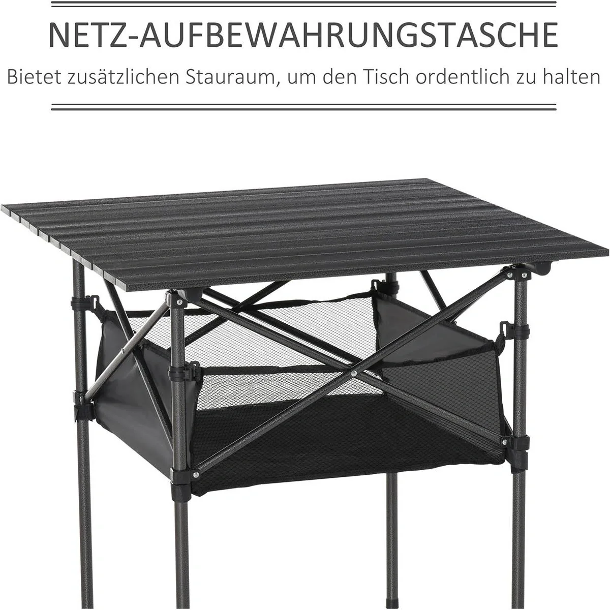 Campingtisch aus Aluminium faltbar Klapptisch Falttisch mit Netztasche tragbarer Picknicktisch für Camping Garten Party - 5