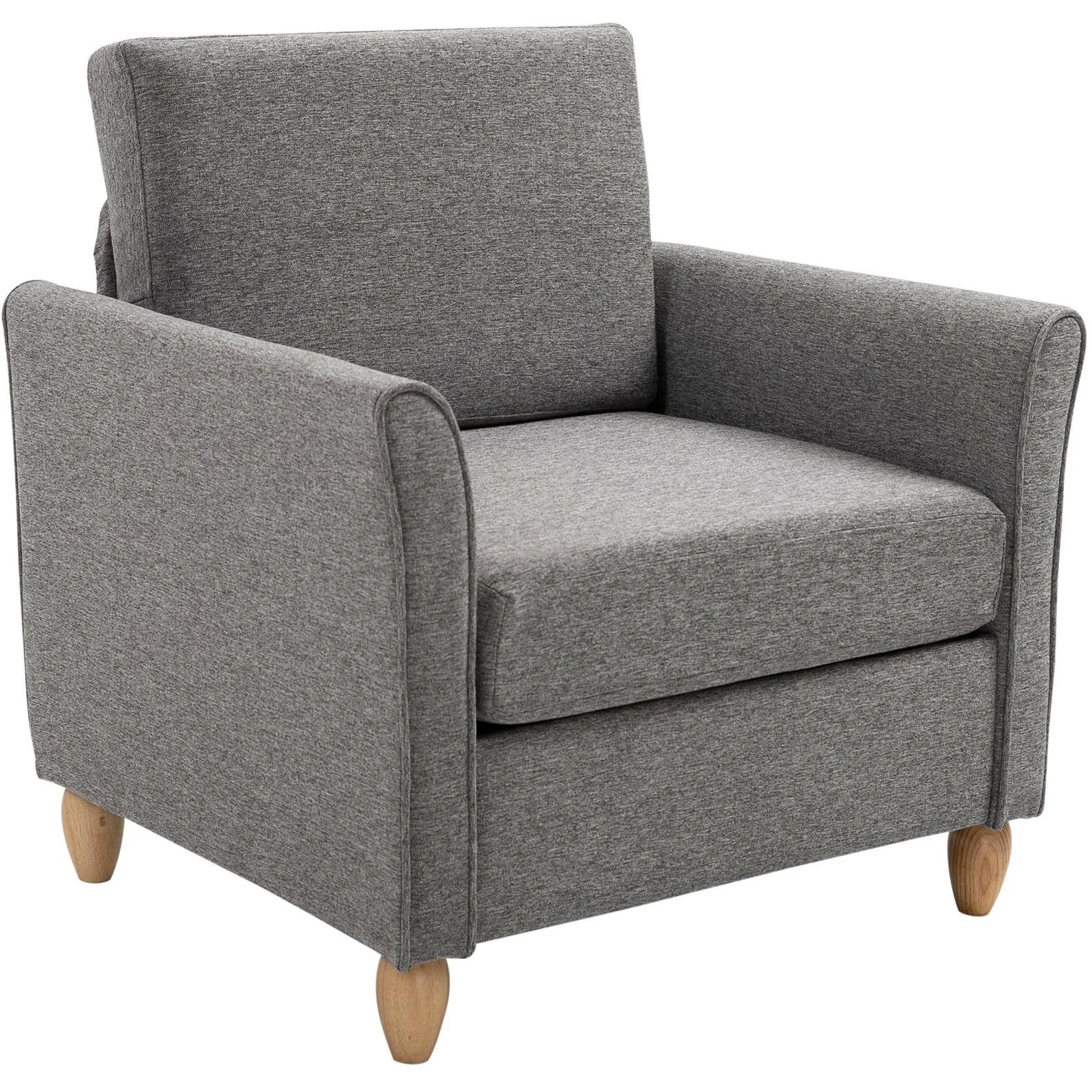 Polstersessel Sessel mit Armlehnen + Kissen Leinen Hellgrau 200 kg Belastbarkeit - 4