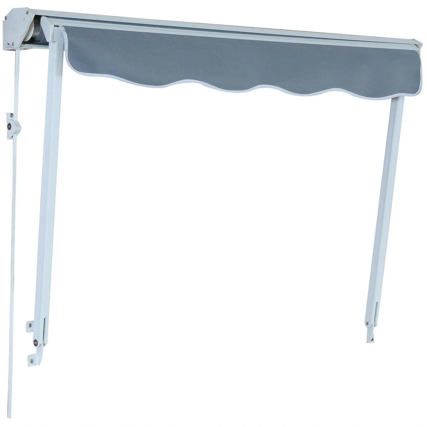Markise 122cm x 70cm Balkonmarkise Faltarm Seilzug grau - 4