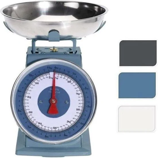 Mechanische Retro-Küchenwaage - 5KG - Blau - 1