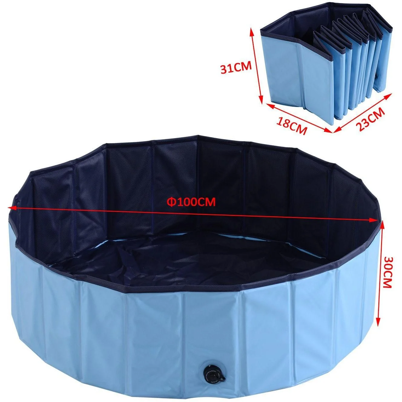 Hundepool Schwimmbad ?100cm Hellblau - 8