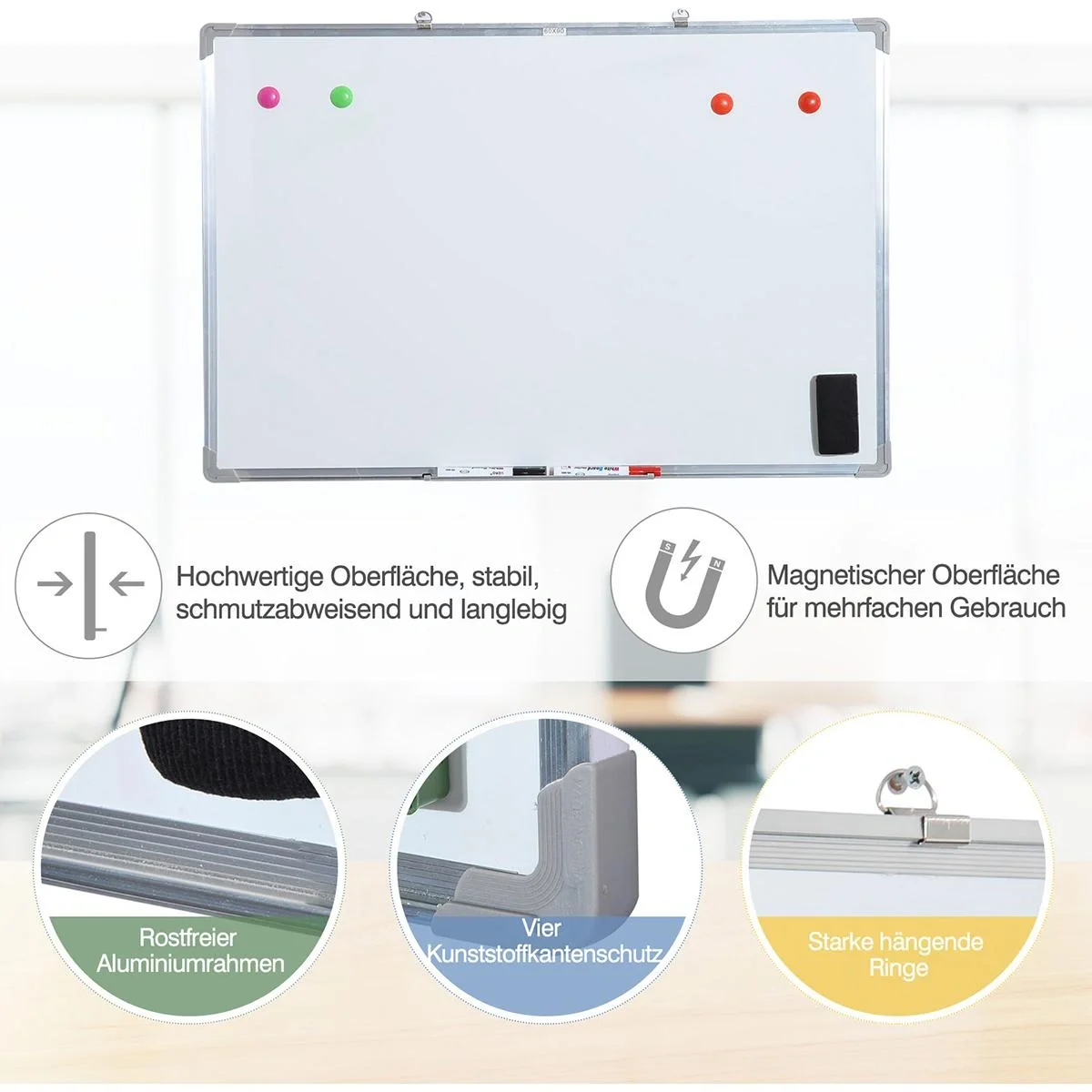 Magnettafel inklusive Zubehör weiß - 8