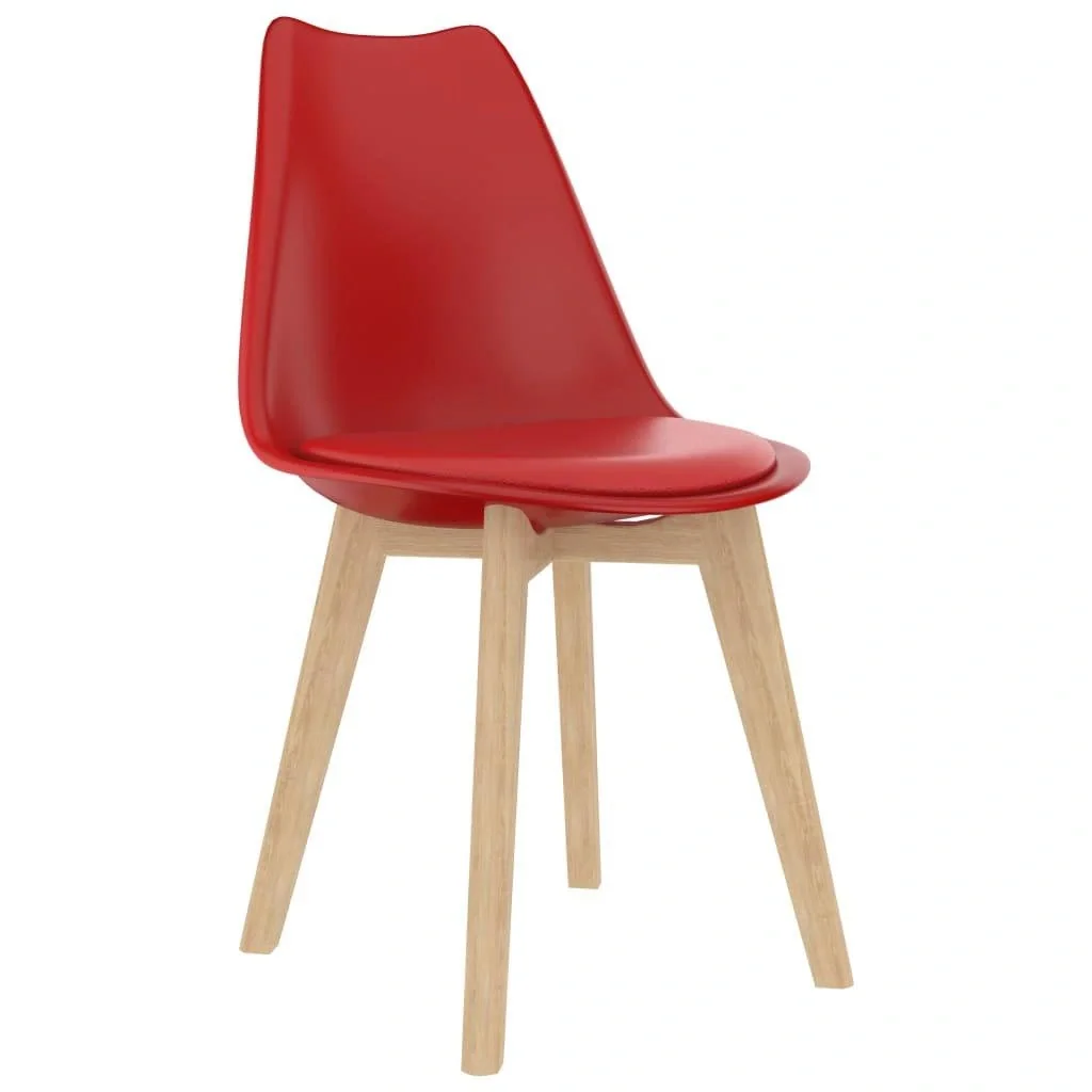 Esstischstühle 2tlg. Kunststoff rot - 6