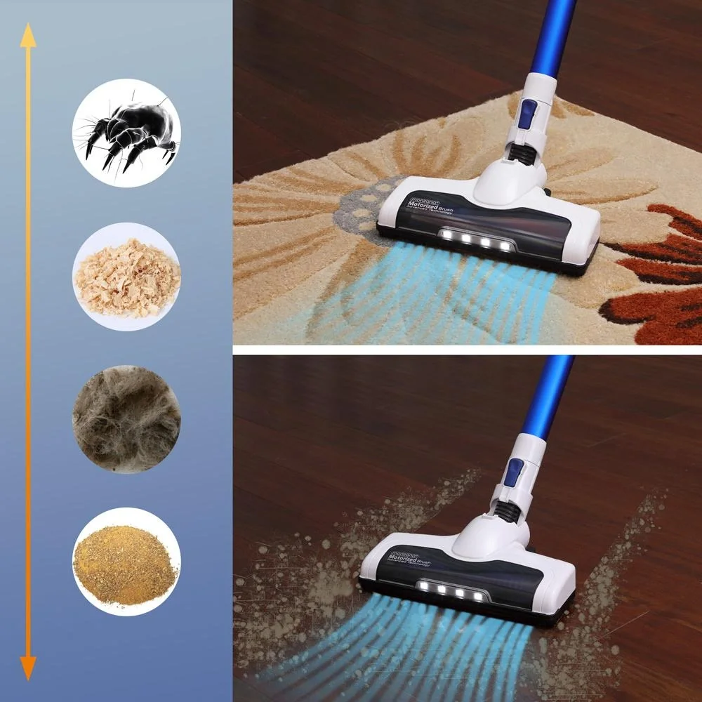 Kabelloser Staubsauger - All in 1 inklusive Ladestation etc. am Akku MZ5 Weiß/Blau - 8