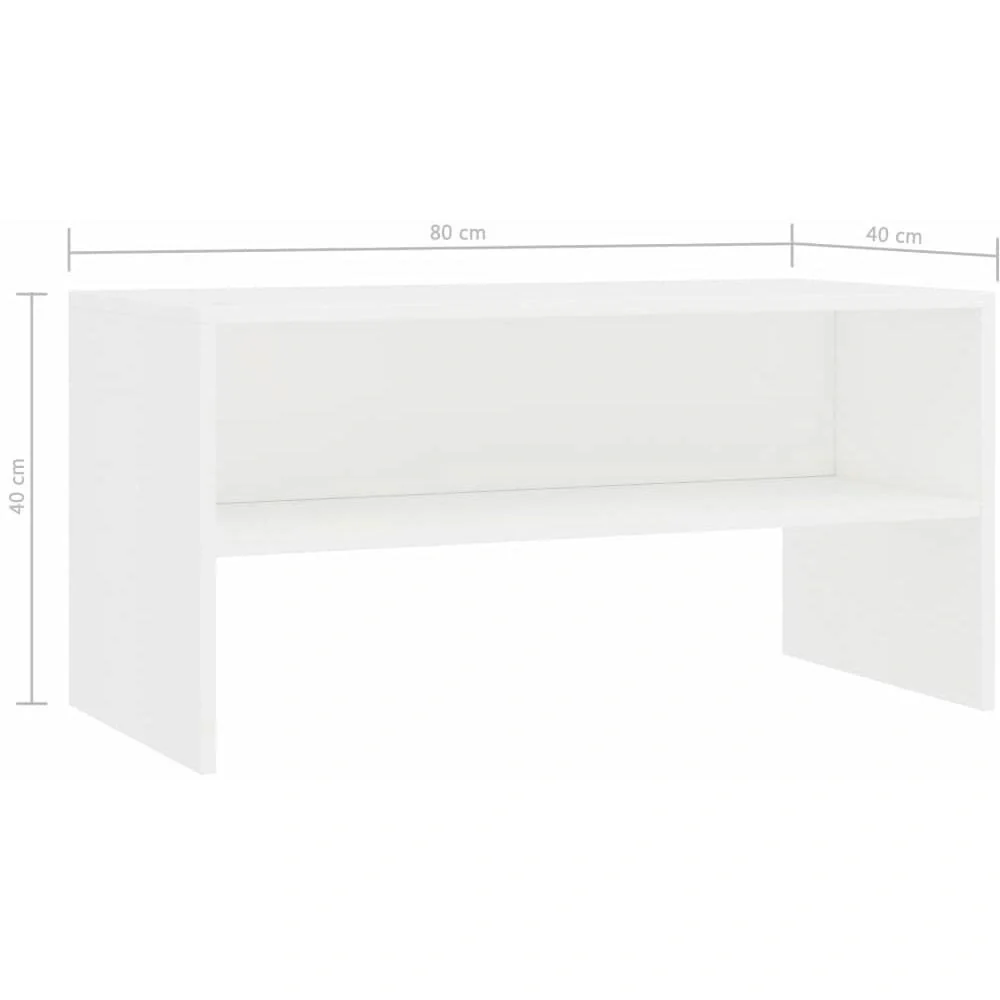 TV-Schrank 80x40x40 cm Spanplatte weiß - 5