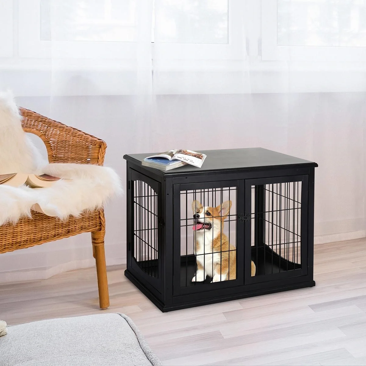 Pawhut Hundekäfig mit 2 Türen - 4