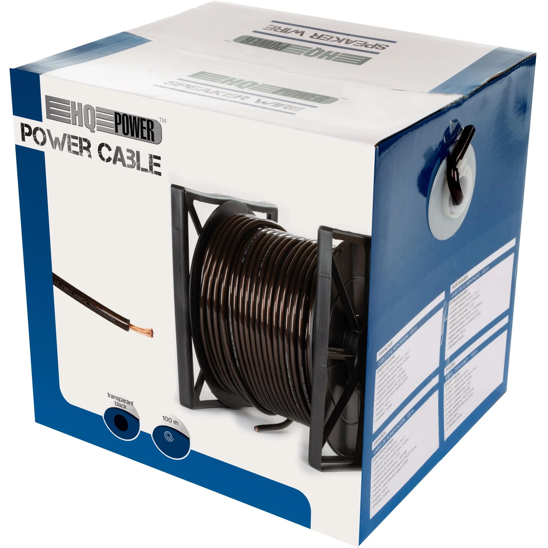 stromkabel - transparent schwarz - 100 m - 6