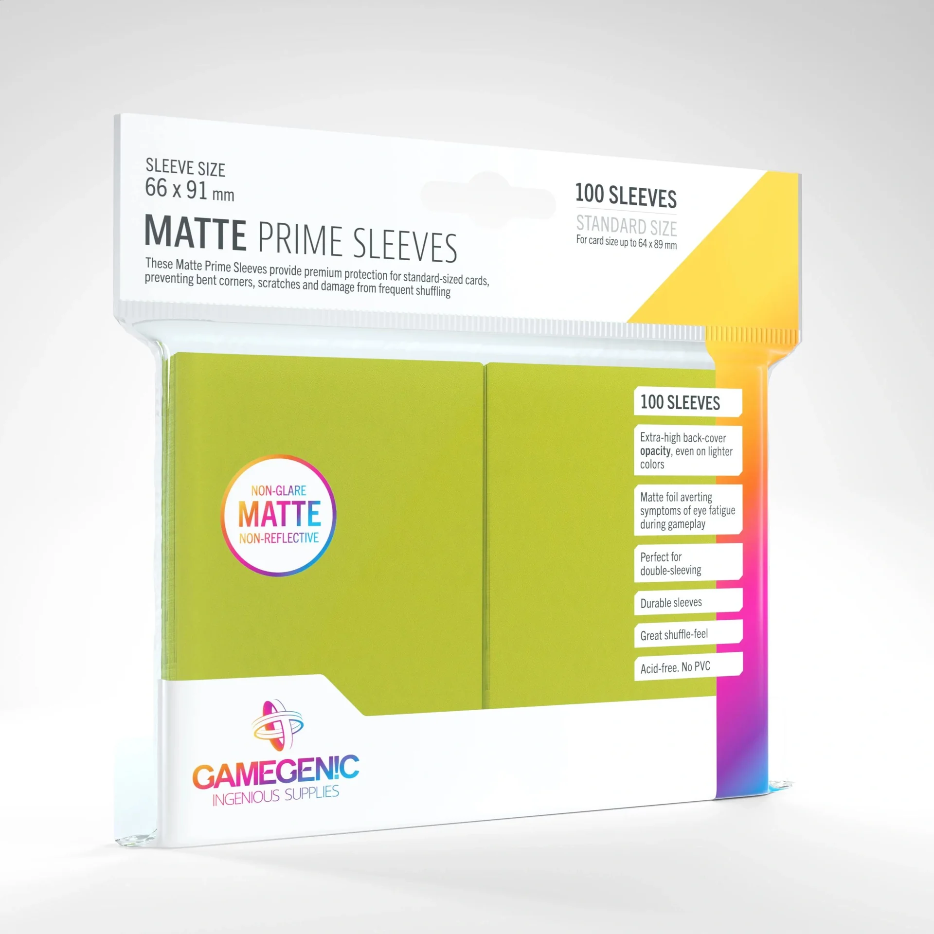 Matte Prime Sleeves Lime - 100 Stück Kartenhüllen 66 x 91 mm - 2