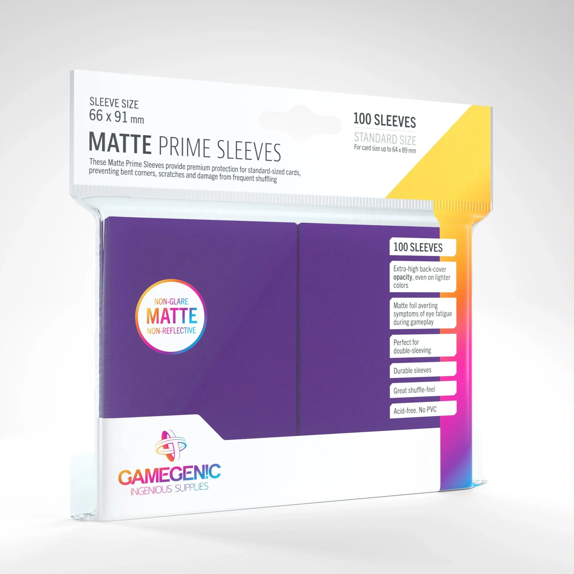 Matte Prime Sleeves Purple - 100 Stück Kartenhüllen 66 x 91 mm - 2
