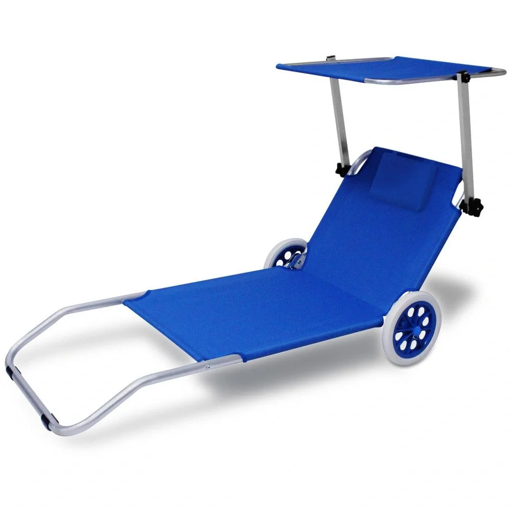 Liege Mobile Kreta-Blau Aluminium mit 2 Rädern - 4