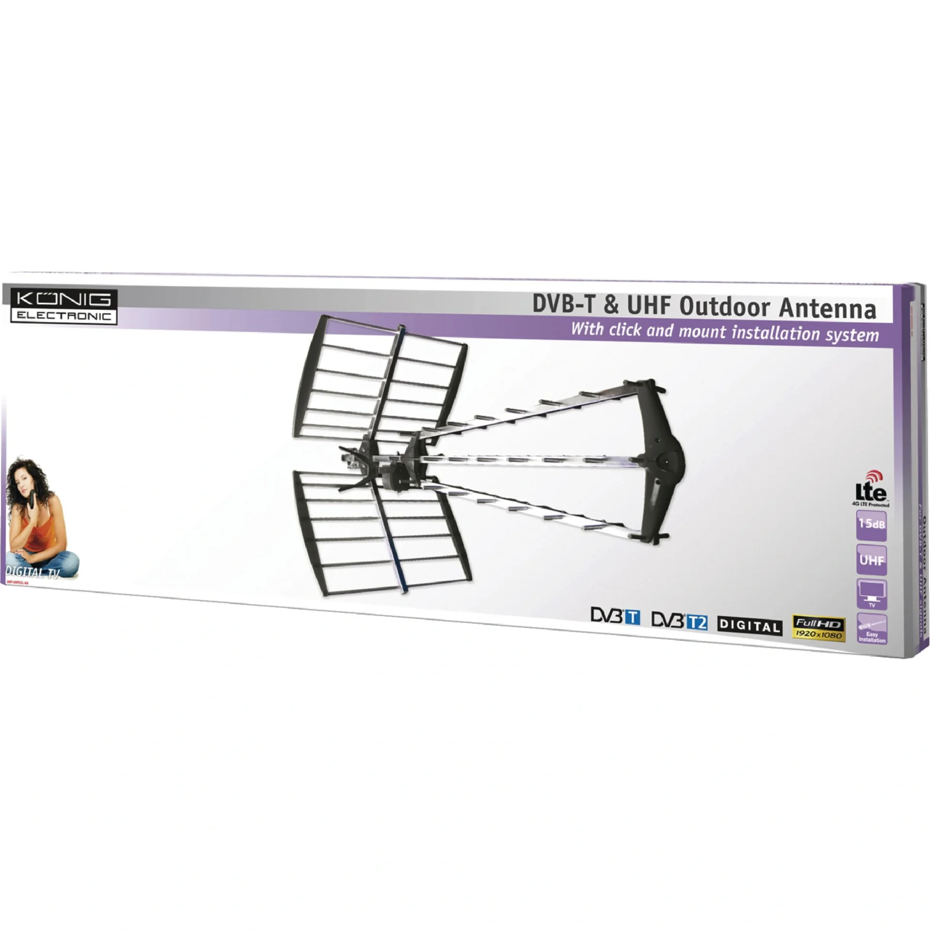 DVB-T/T2 Außenantenne 15.5 dB UHF - 2